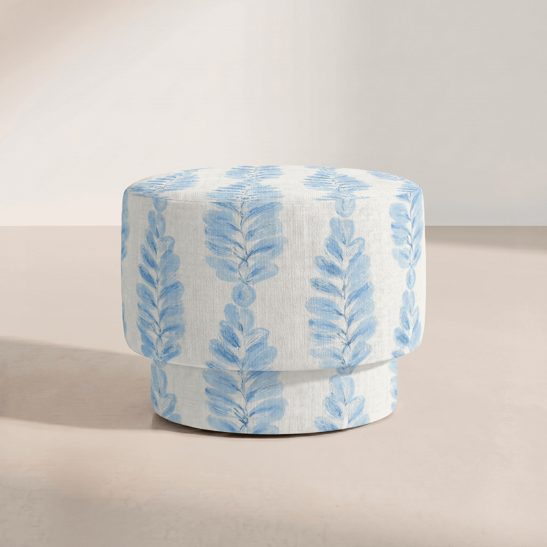 The Adelaide Ottoman in Carolina Ferns - Lemon Park