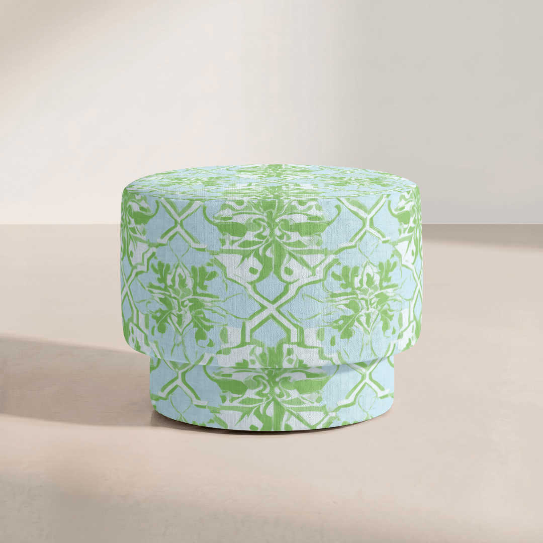 The Adelaide Ottoman in Key Lime - Lemon Park