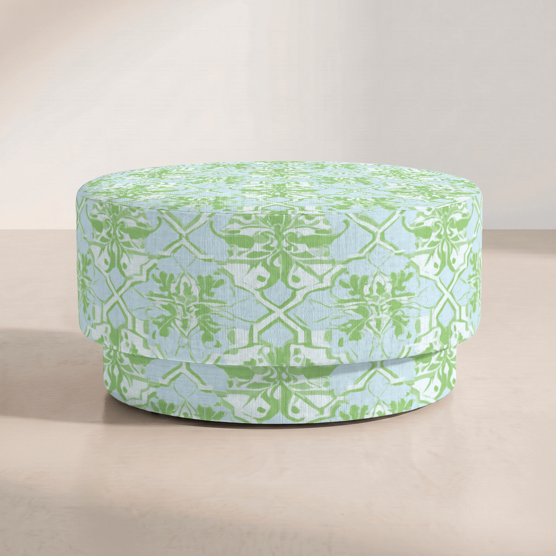 The Adelaide Ottoman in Key Lime - Lemon Park