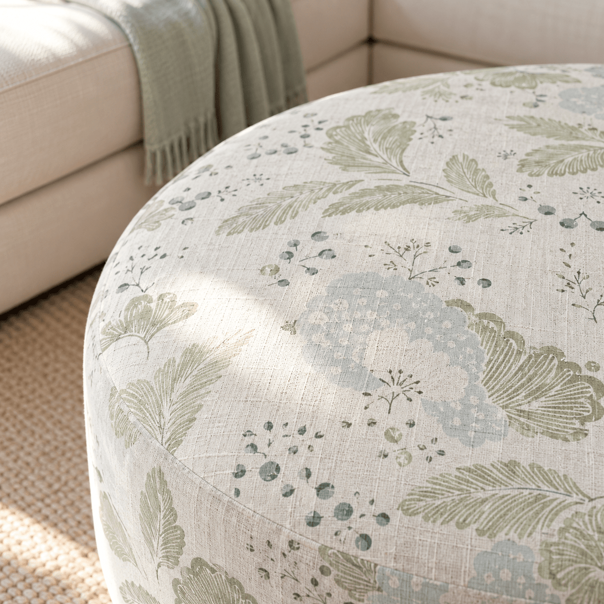 The Adelaide Ottoman in Mint to Be - Lemon Park