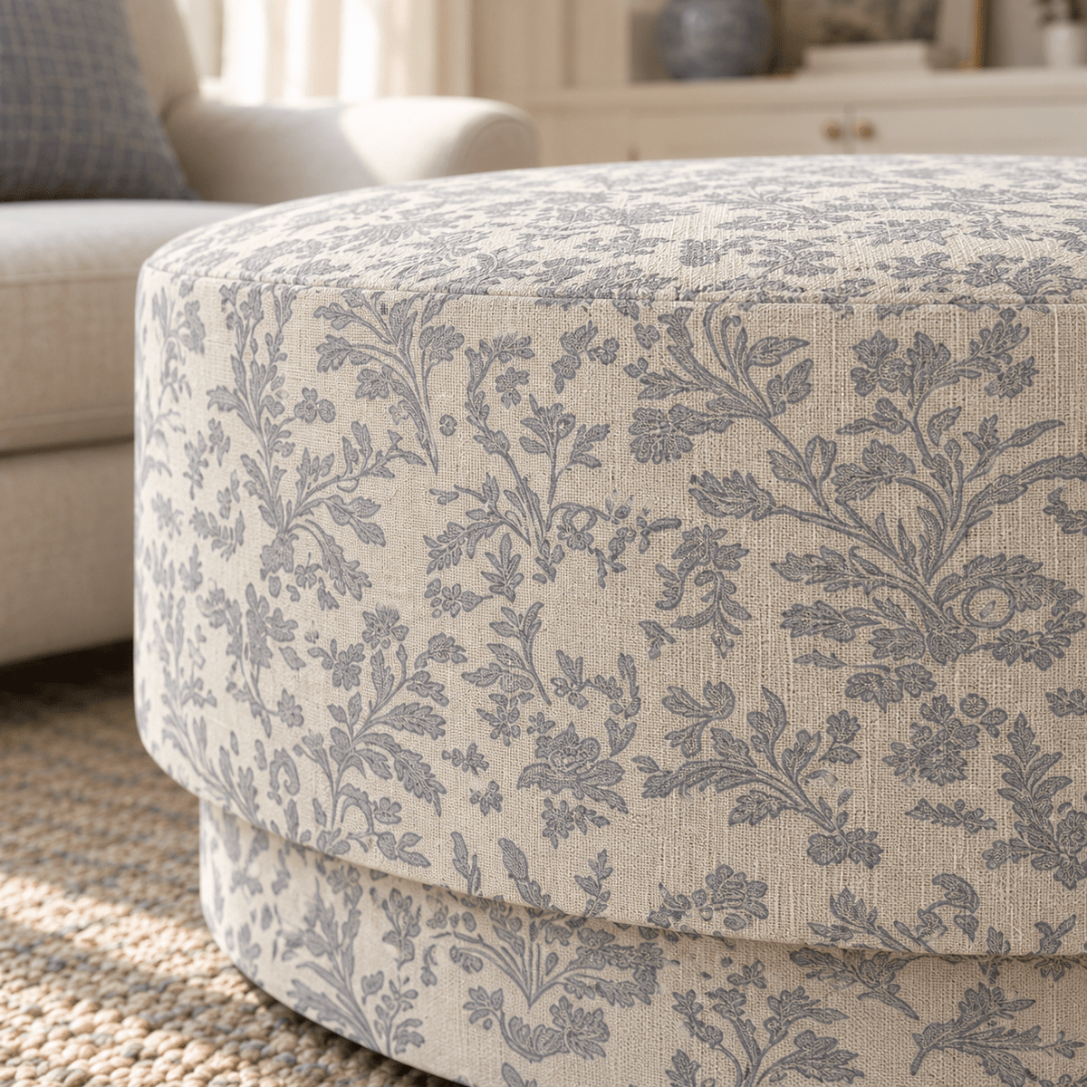 The Adelaide Ottoman in Ruby Nell - Lemon Park