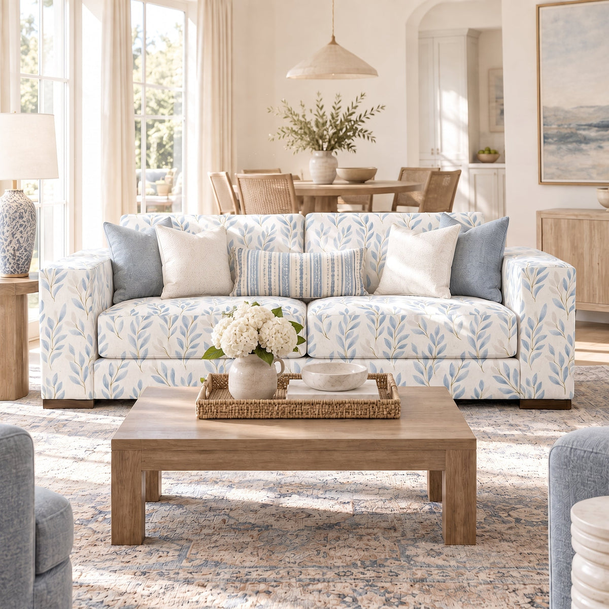 The Christopher Sofa in Atlantic Ferns - Lemon Park