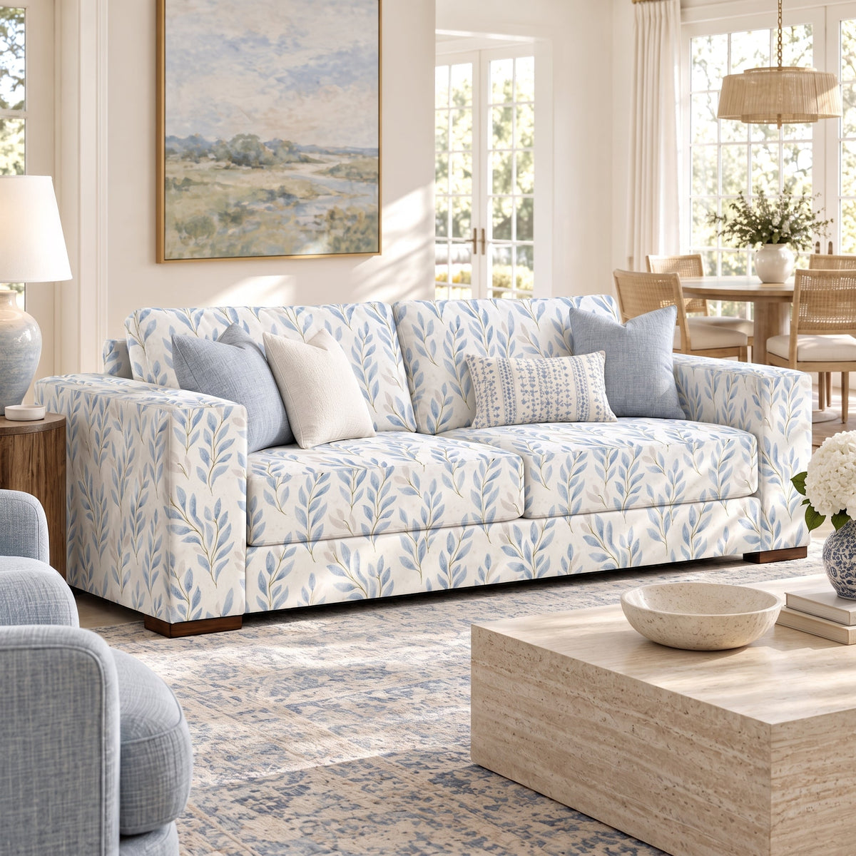 The Christopher Sofa in Atlantic Ferns - Lemon Park