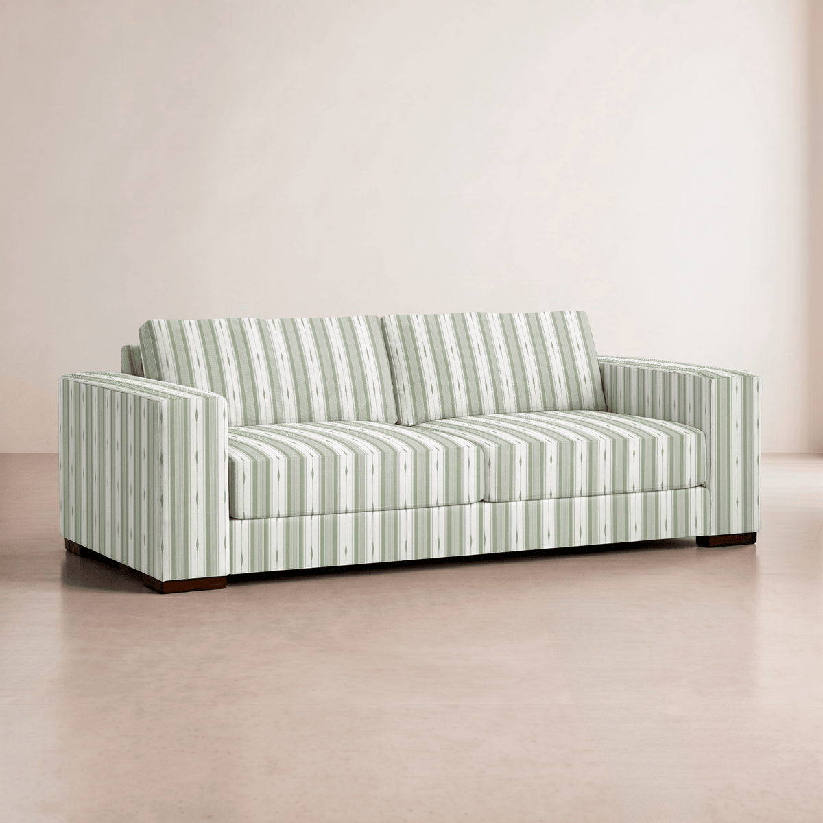 The Christopher Sofa in Blue Dresses Lemongrass Stripes - Lemon Park