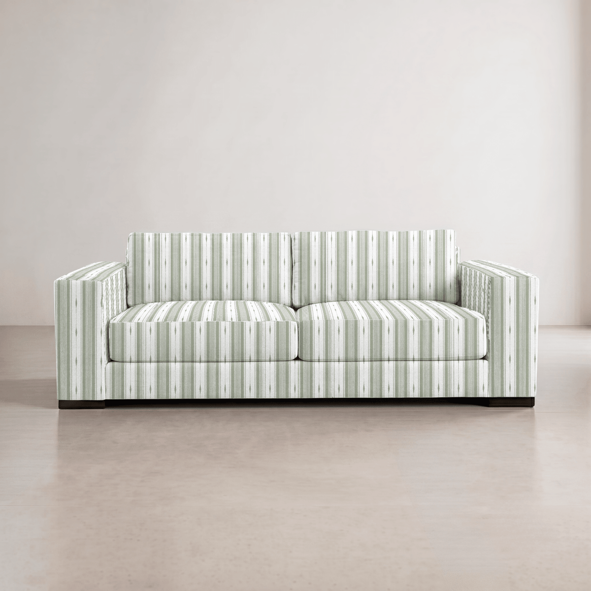 The Christopher Sofa in Blue Dresses Lemongrass Stripes - Lemon Park