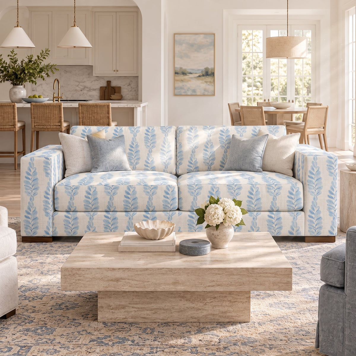 The Christopher Sofa in Carolina Ferns - Lemon Park