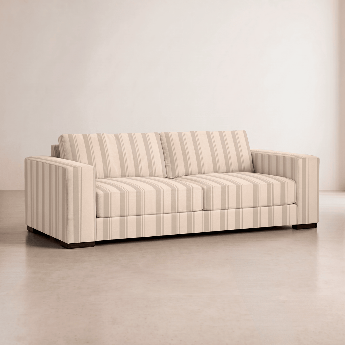The Christopher Sofa in Hedgerow Travertine Stripes - Lemon Park