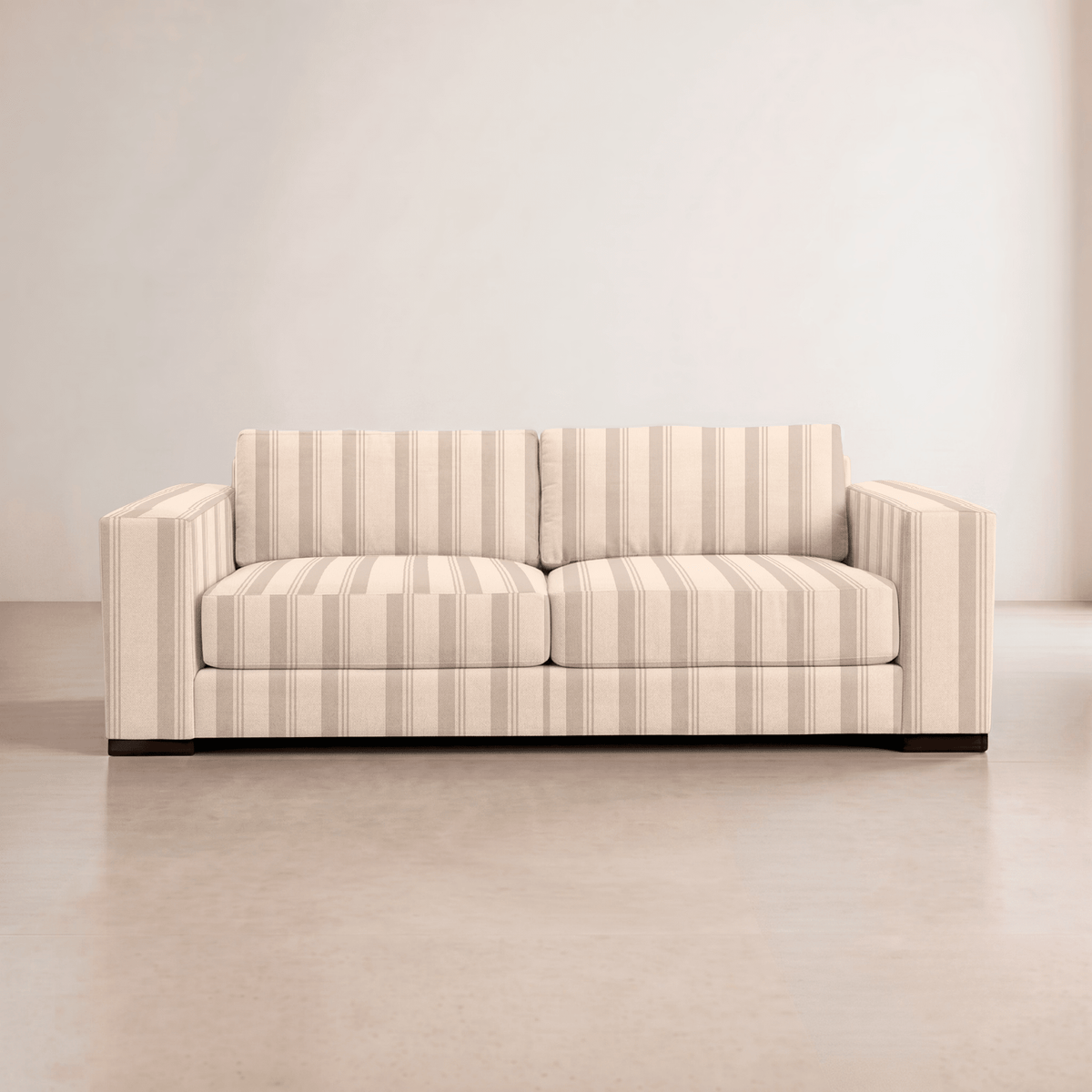 The Christopher Sofa in Hedgerow Travertine Stripes - Lemon Park
