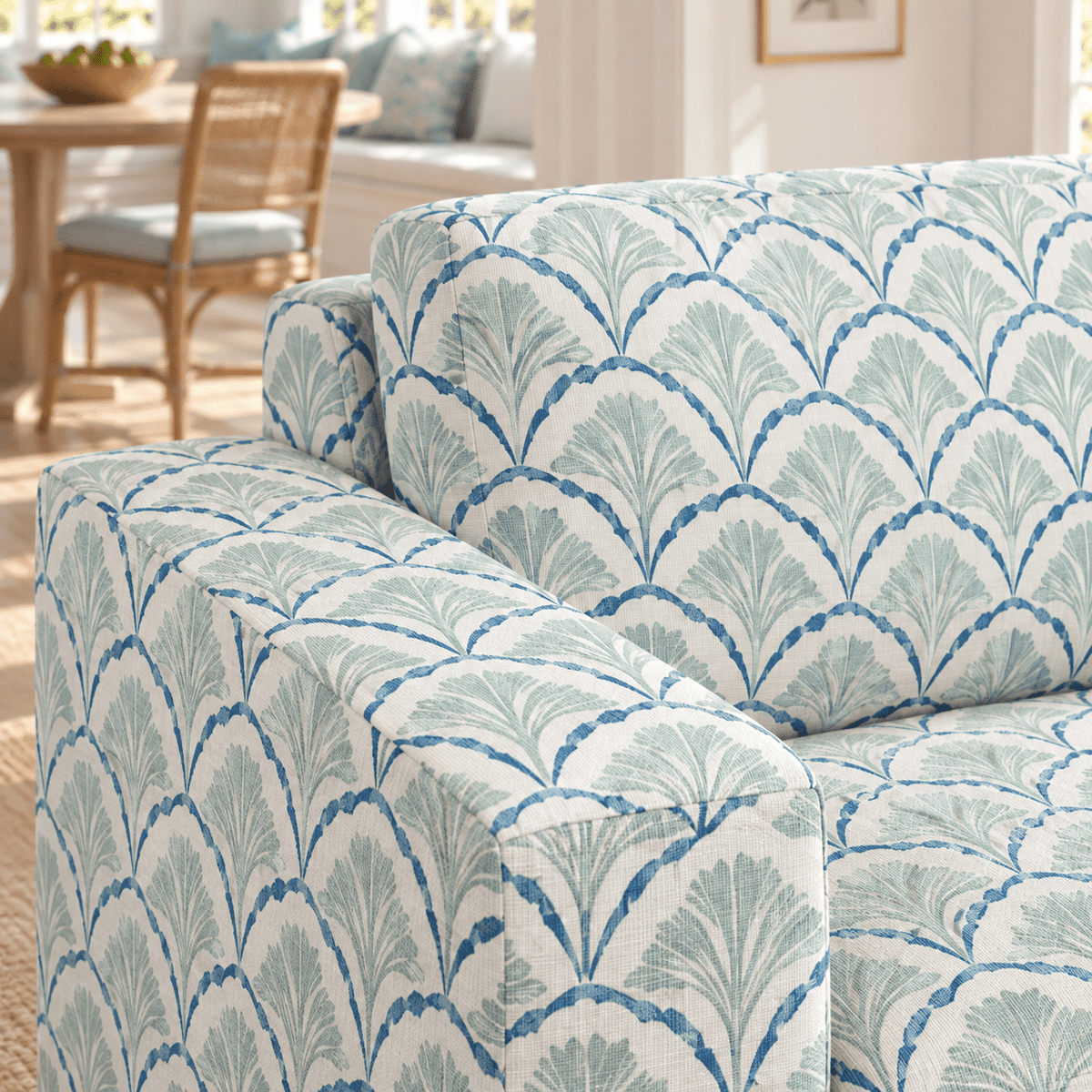 The Christopher Sofa in Hint Of Lime Sprouts - Lemon Park