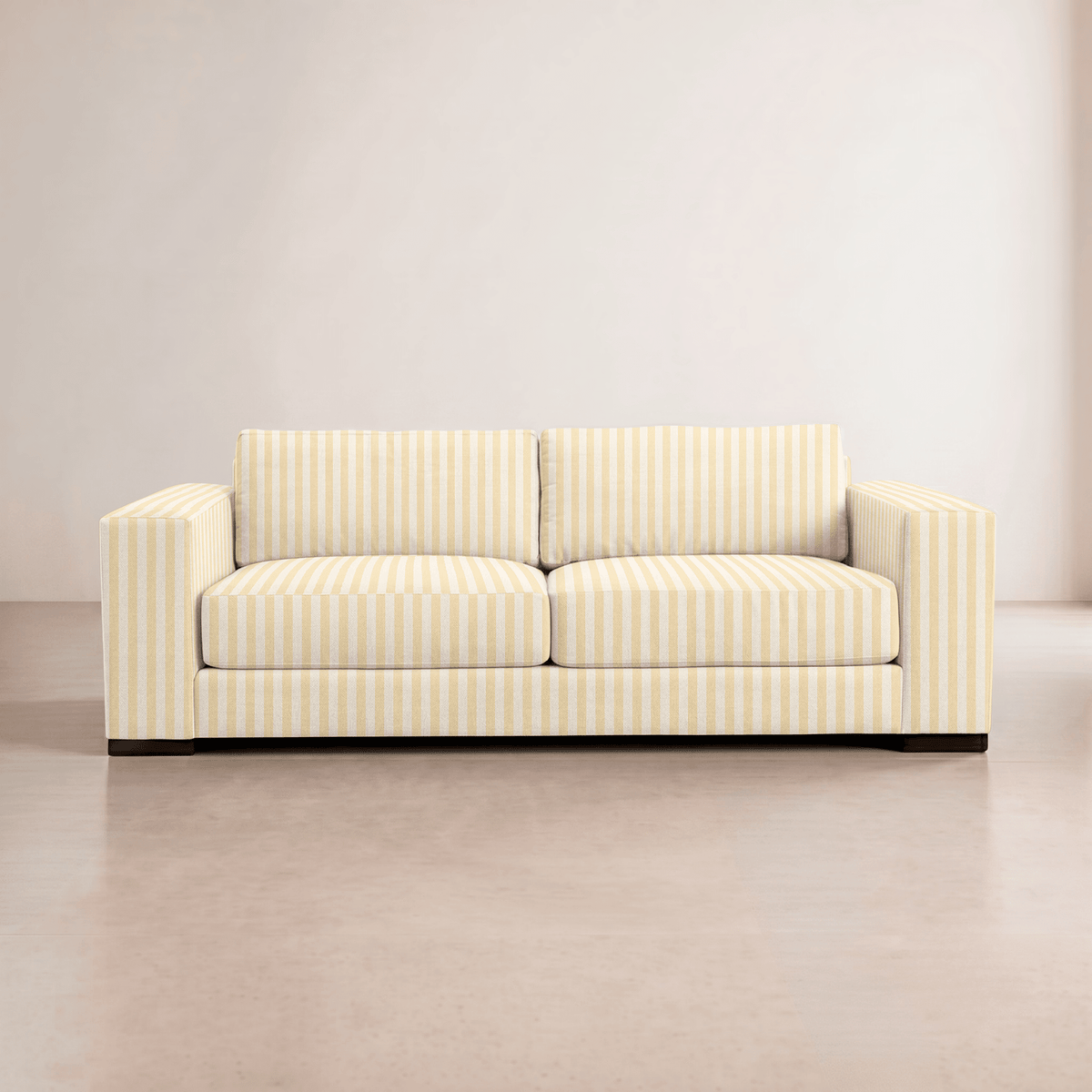 The Christopher Sofa in Juliet's Garden Easter Yellow Stripe - Lemon Park