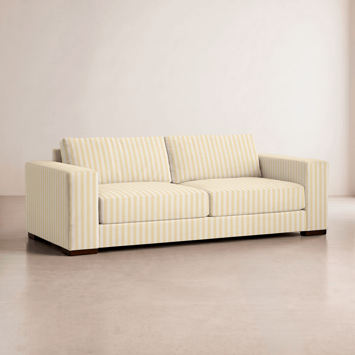 The Christopher Sofa in Juliet's Garden Easter Yellow Stripe - Lemon Park
