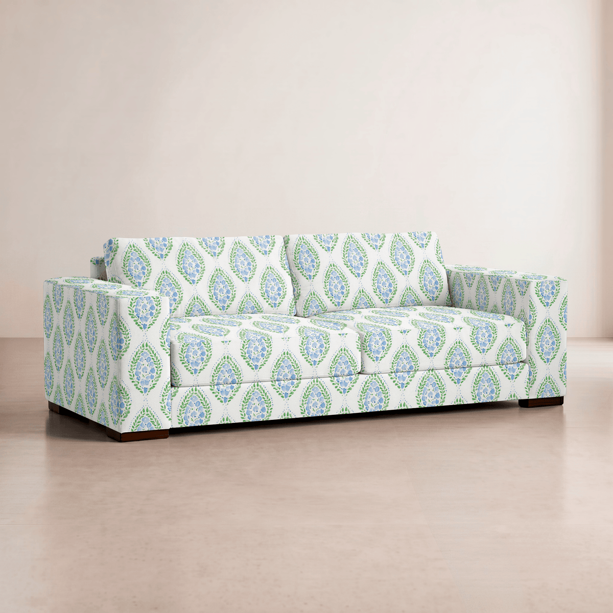 The Christopher Sofa in Leaf Me Be - Lemon Park