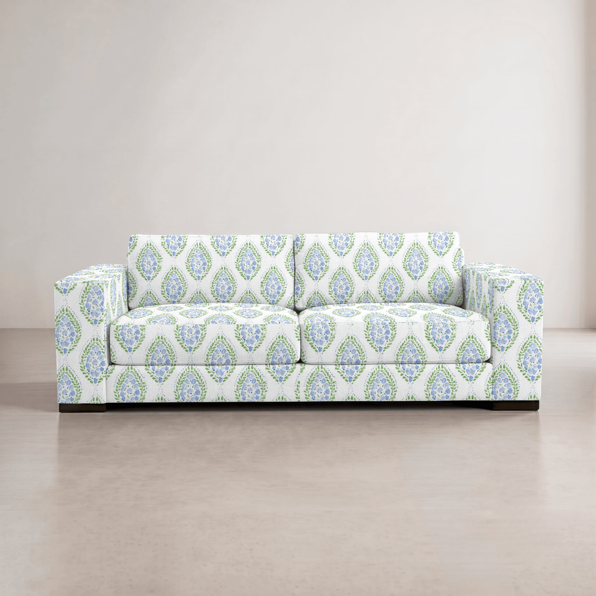 The Christopher Sofa in Leaf Me Be - Lemon Park