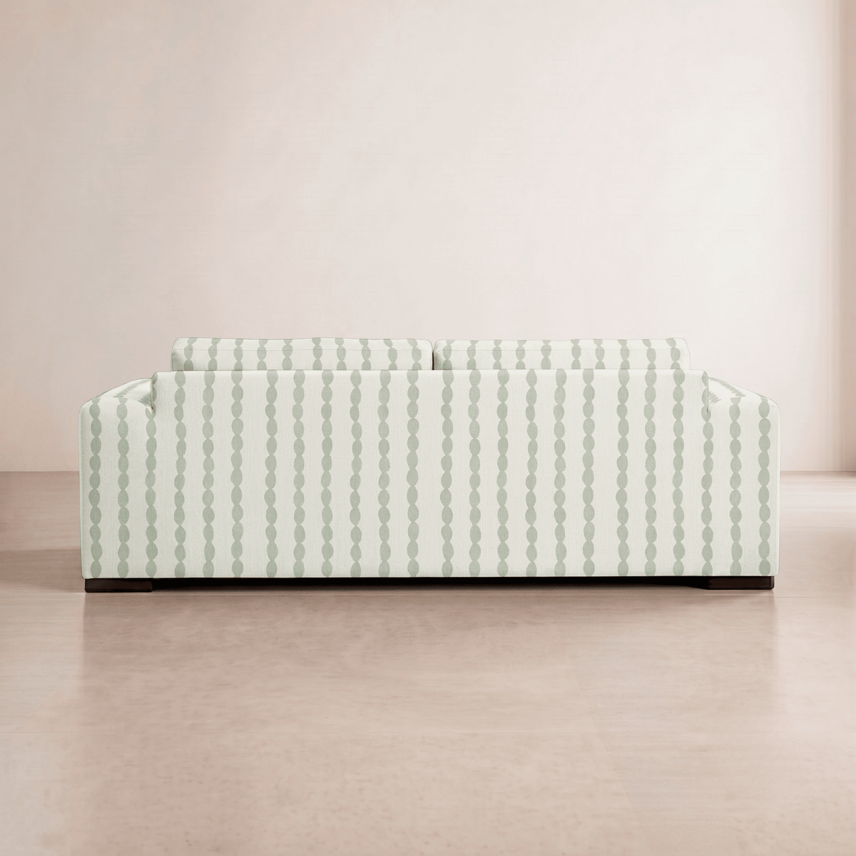 The Christopher Sofa in Loose Stems Lichen Chord Stripe - Lemon Park
