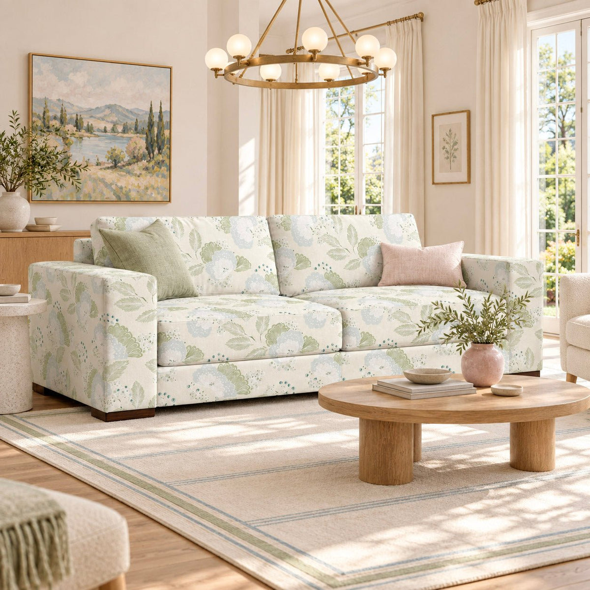 The Christopher Sofa in Mint to Be - Lemon Park