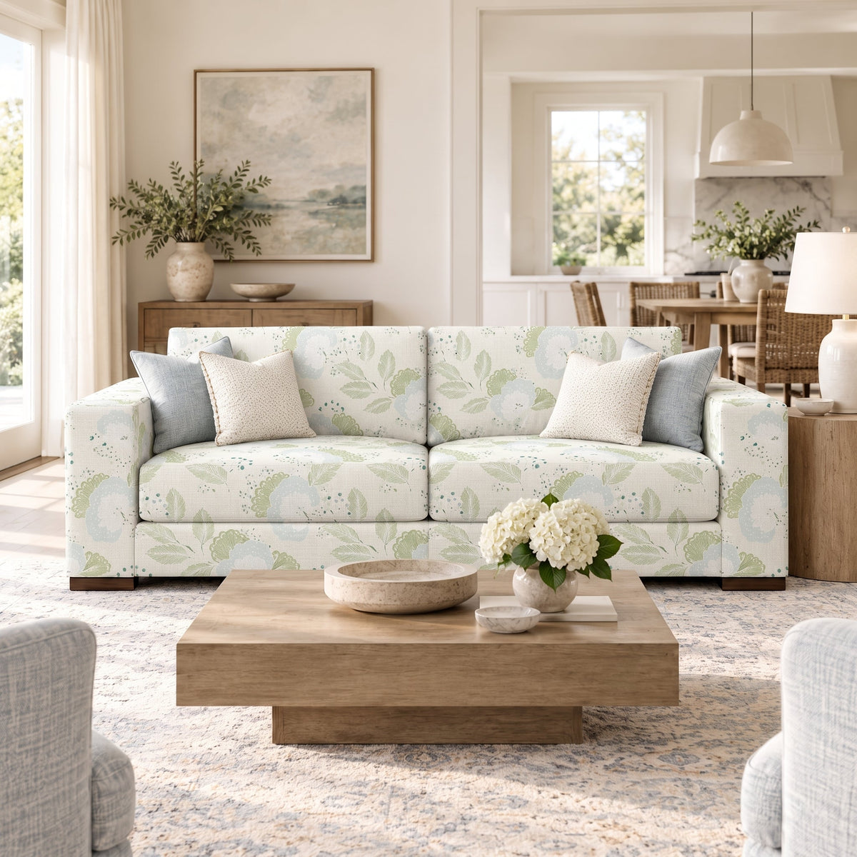 The Christopher Sofa in Mint to Be - Lemon Park