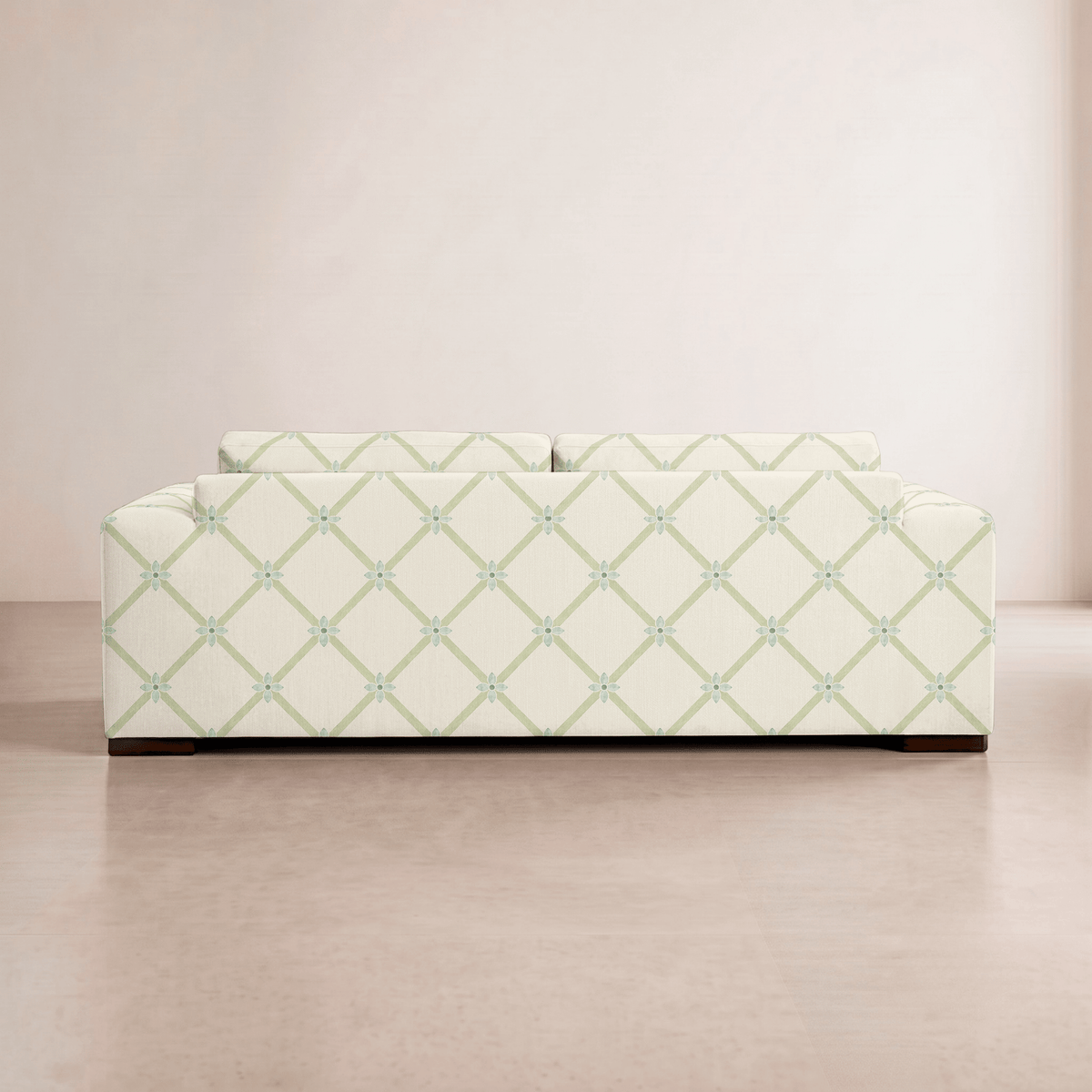 The Christopher Sofa in Mint To Be Floral Lattice - Lemon Park