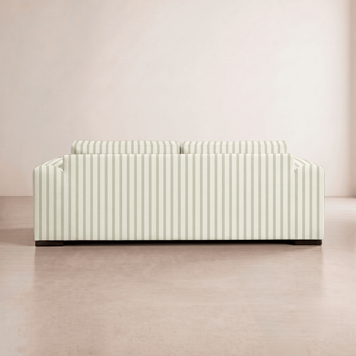 The Christopher Sofa in Orange County Olive Stripes - Lemon Park