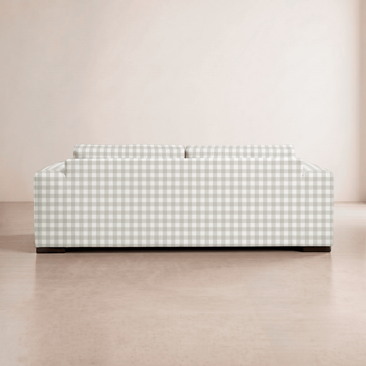 The Christopher Sofa in Pearl's Haven Fog Gingham - Lemon Park