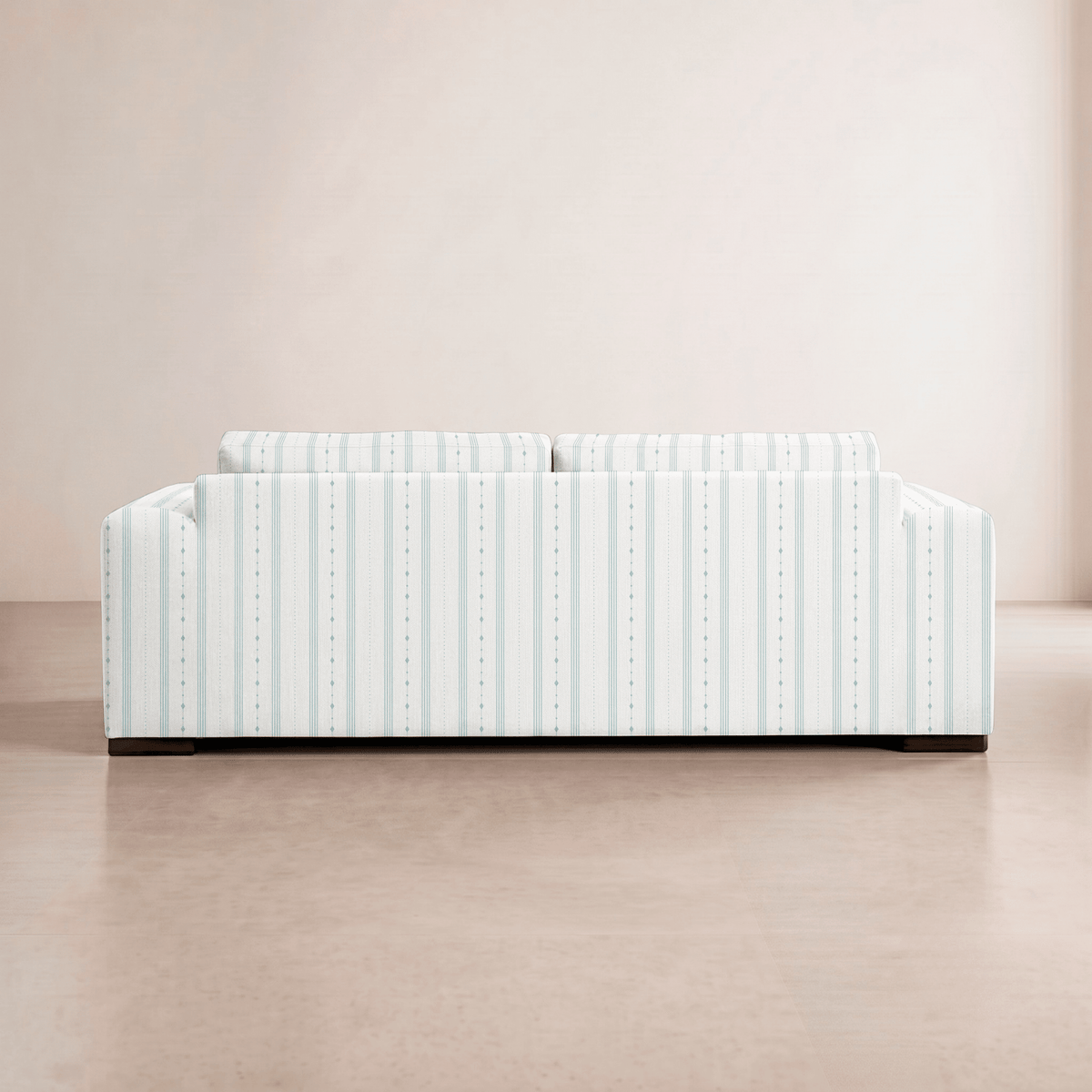 The Christopher Sofa in Pearl's Haven Spring Blue Stripes - Lemon Park