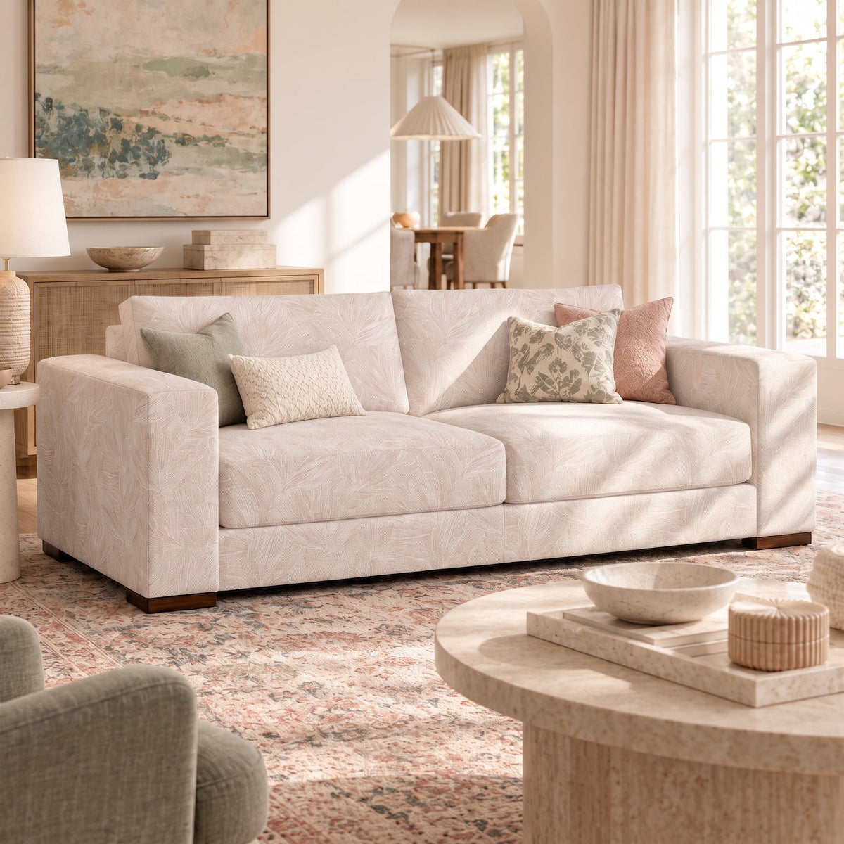 The Christopher Sofa in Pop of Pink - Lemon Park