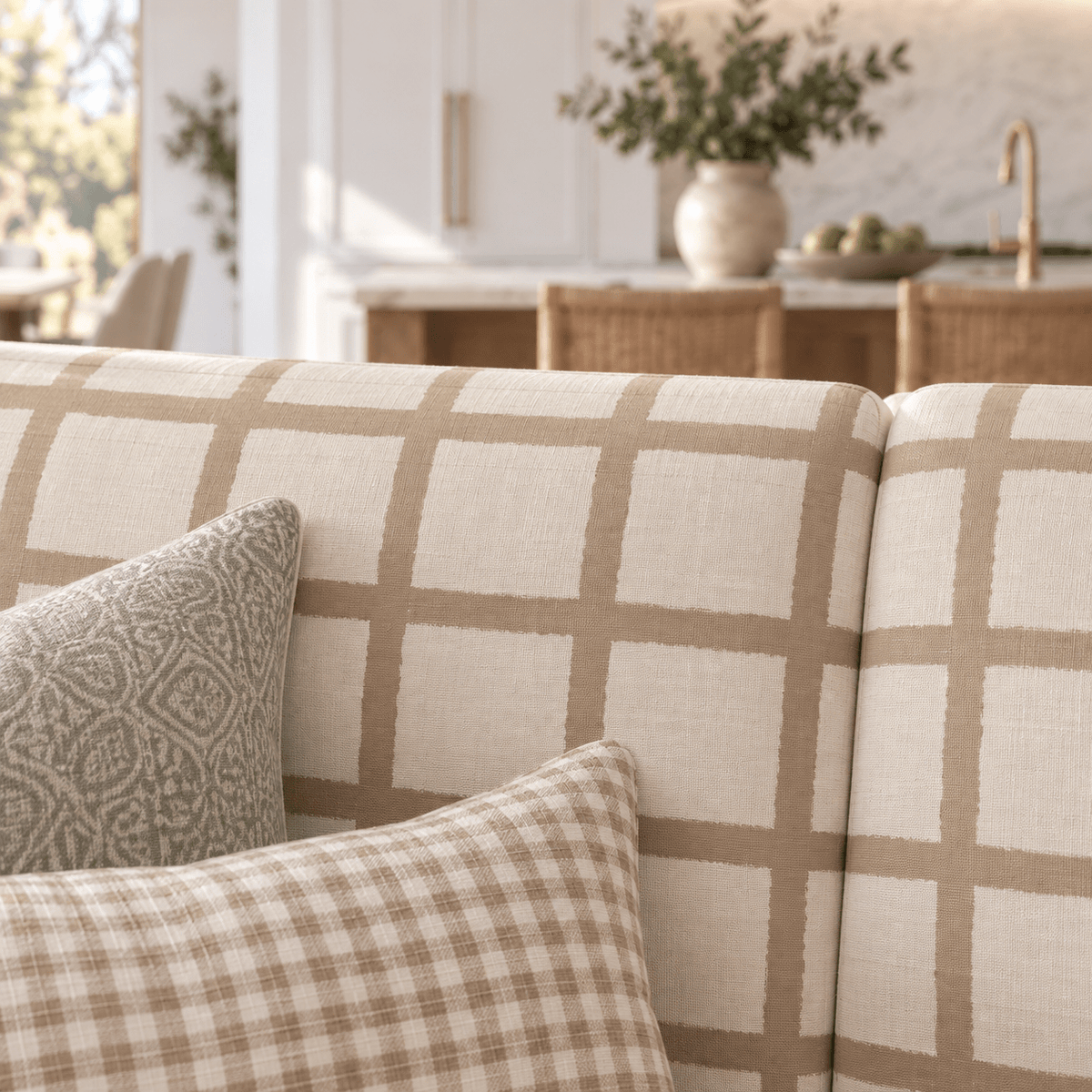 The Christopher Sofa in Thistle Check - Lemon Park