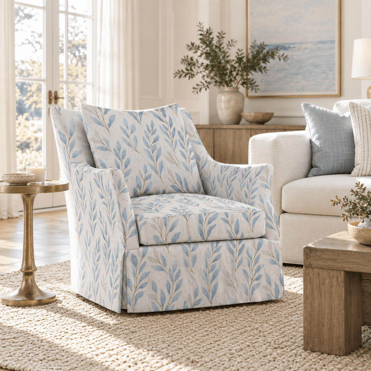The Eleanor Chair in Atlantic Ferns - Lemon Park