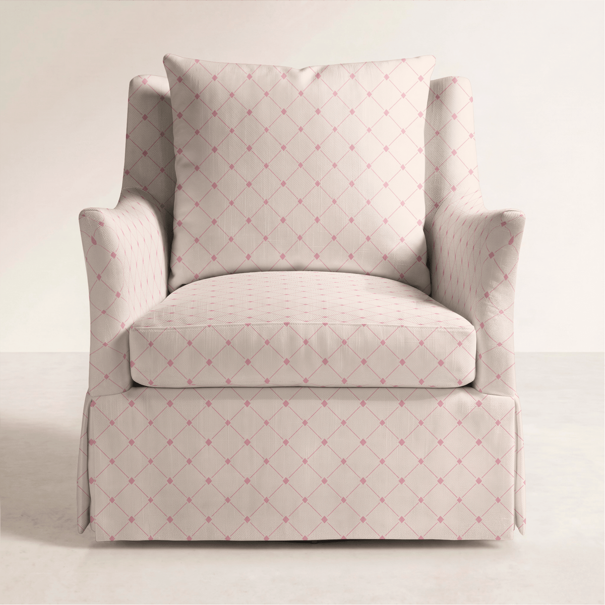 The Eleanor Chair in Bellagio Blush Linen Lattice - Lemon Park