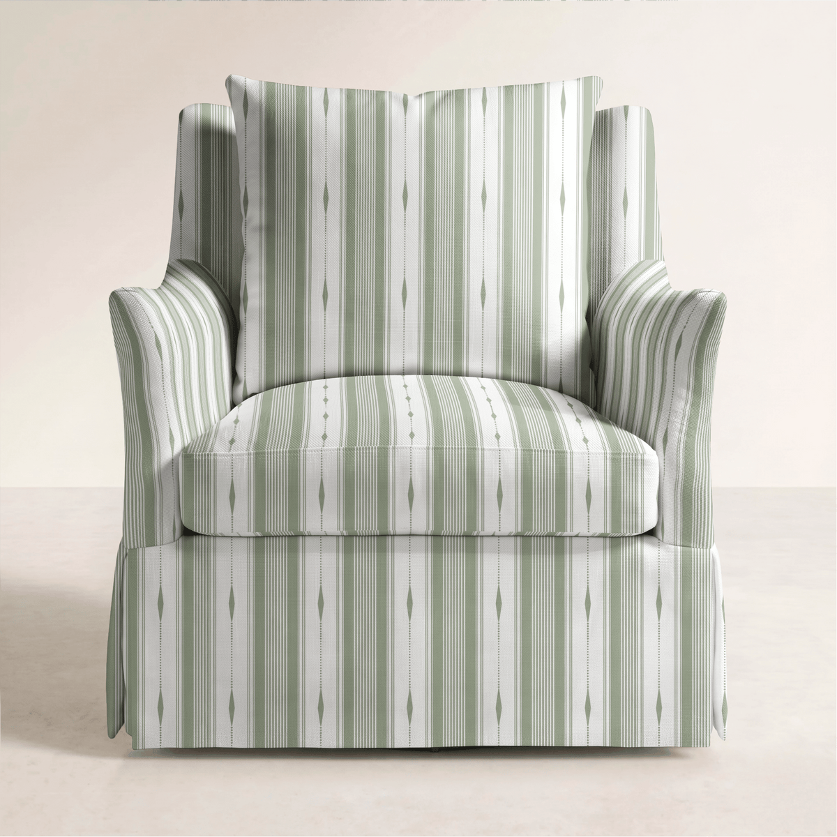 The Eleanor Chair in Blue Dresses Lemongrass Stripes - Lemon Park