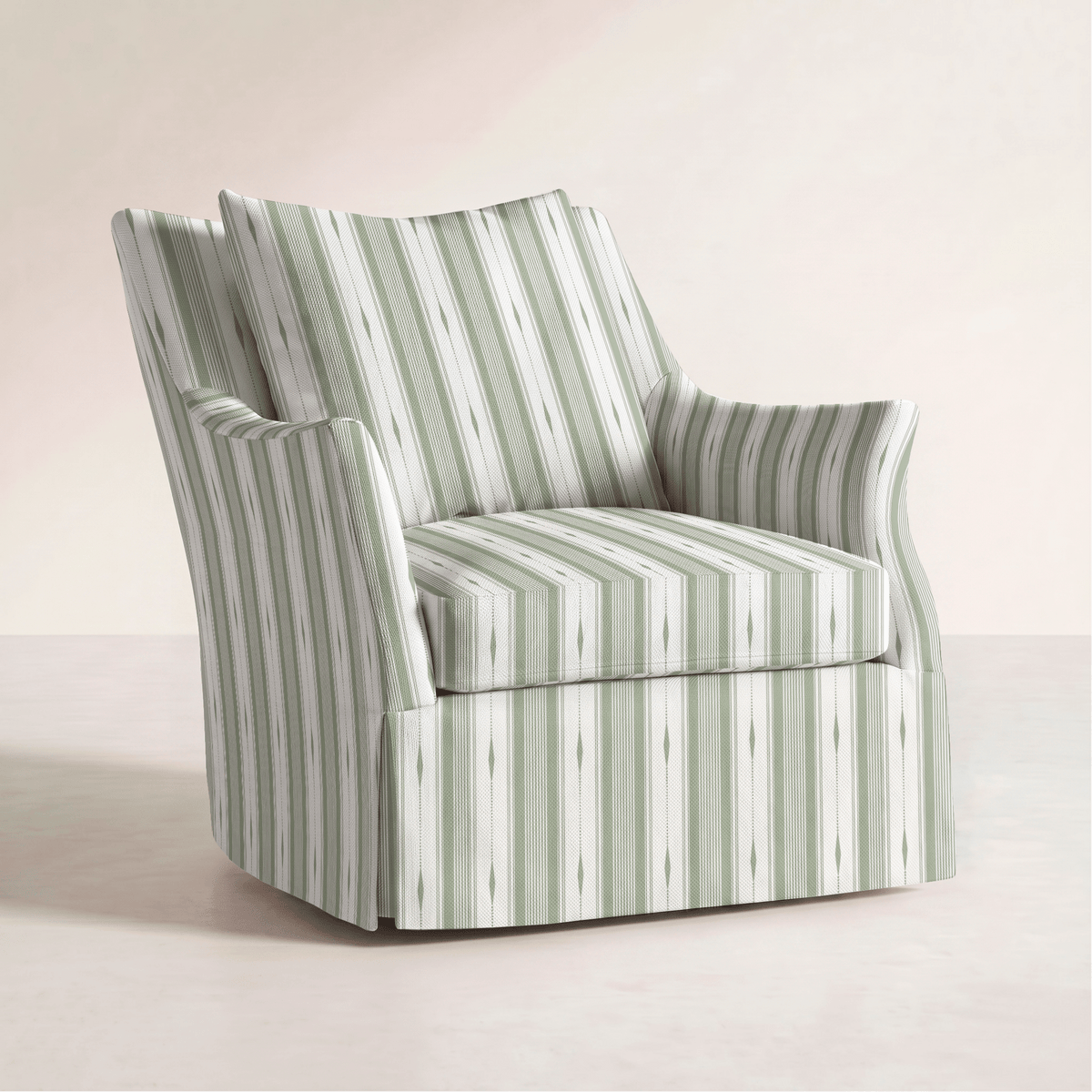 The Eleanor Chair in Blue Dresses Lemongrass Stripes - Lemon Park