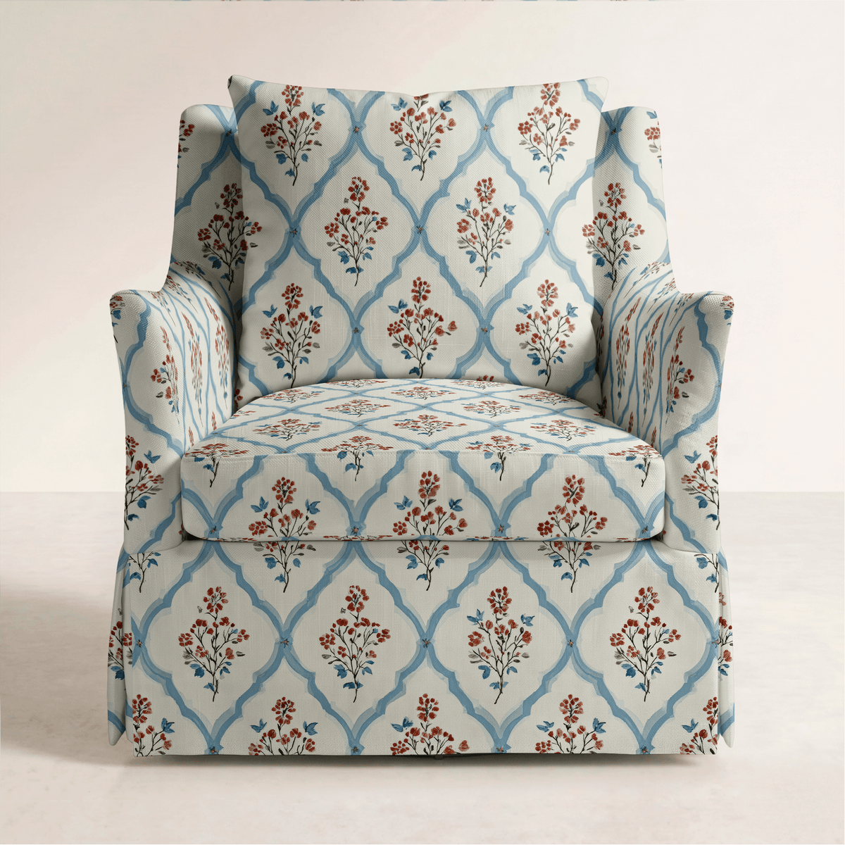 The Eleanor Chair in Chambray Tiles - Lemon Park