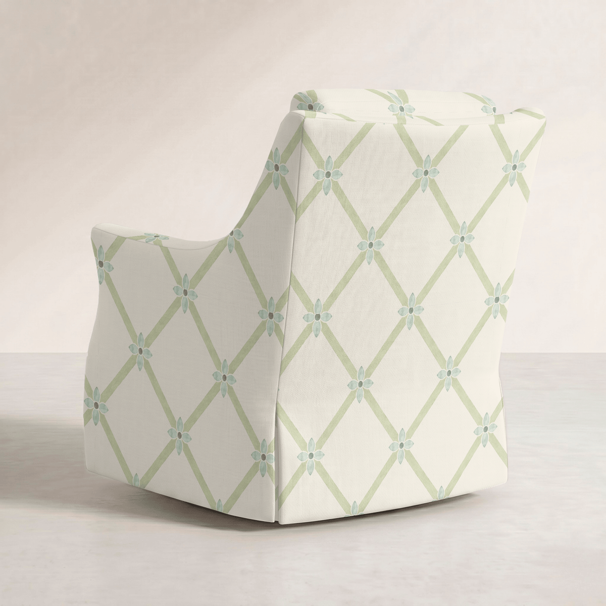 The Eleanor Chair in Mint To Be Floral Lattice - Lemon Park