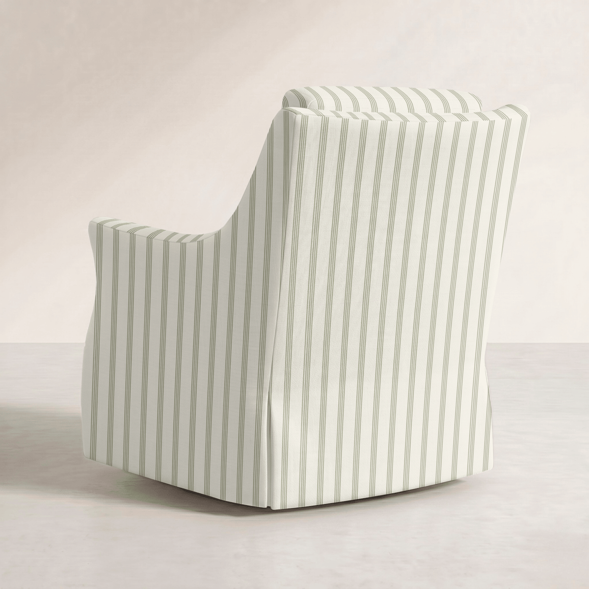 The Eleanor Chair in Orange County Olive Stripes - Lemon Park
