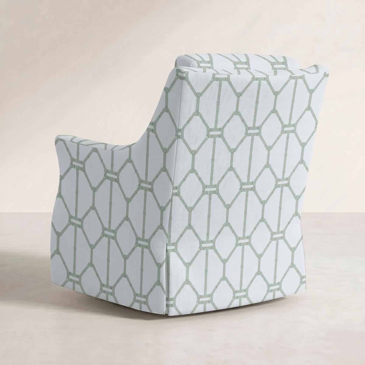The Eleanor Chair in Palm Promenade Cool Mint Bamboo Trellis - Lemon Park