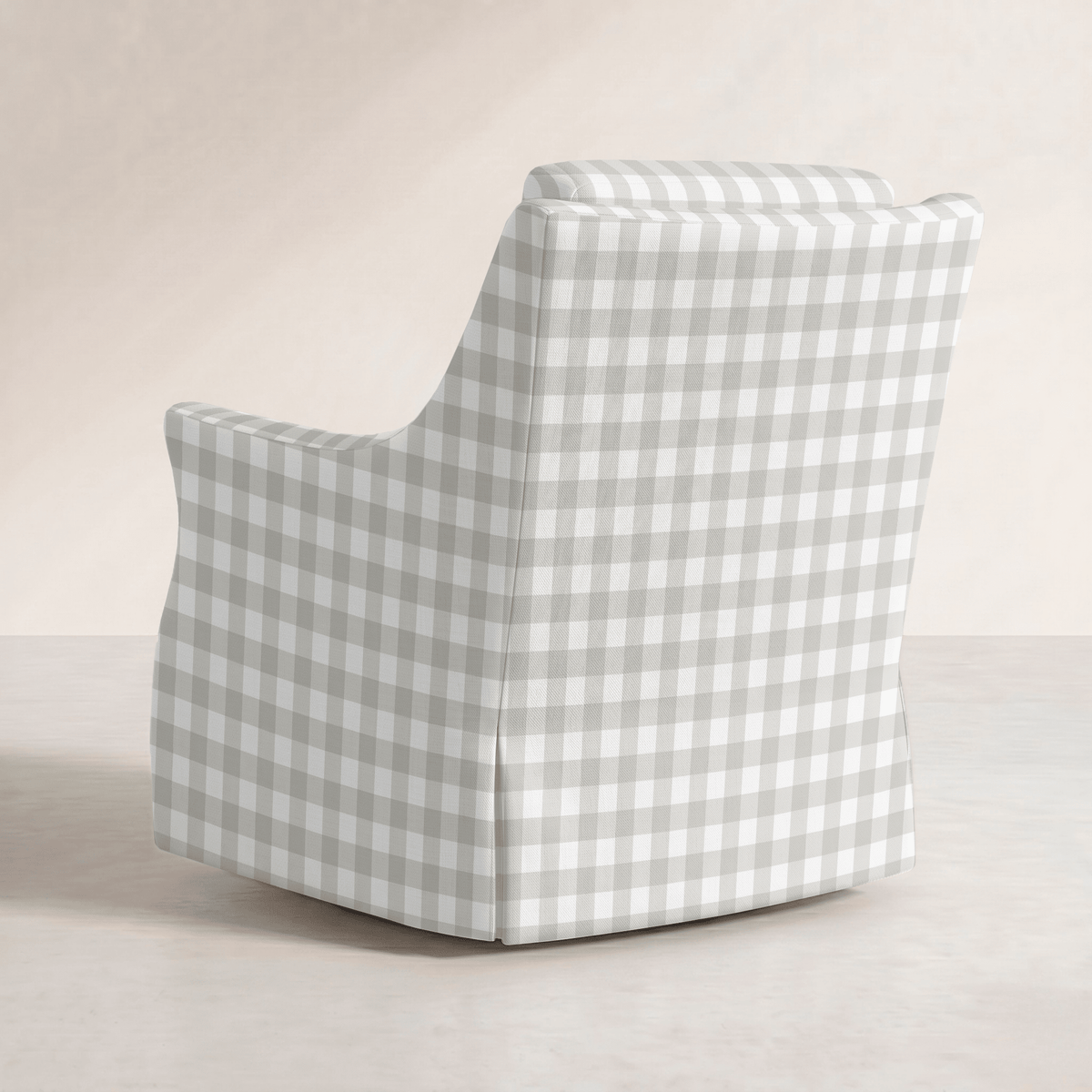 The Eleanor Chair in Pearl's Haven Fog Gingham - Lemon Park