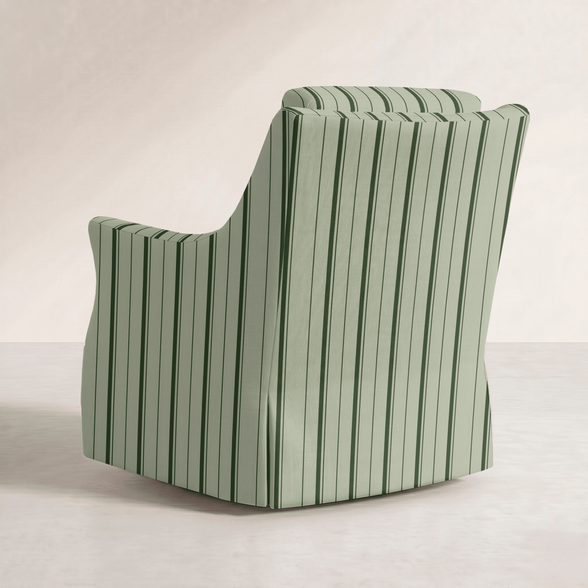 The Eleanor Chair in The Silk Garden Sage Stripes - Lemon Park