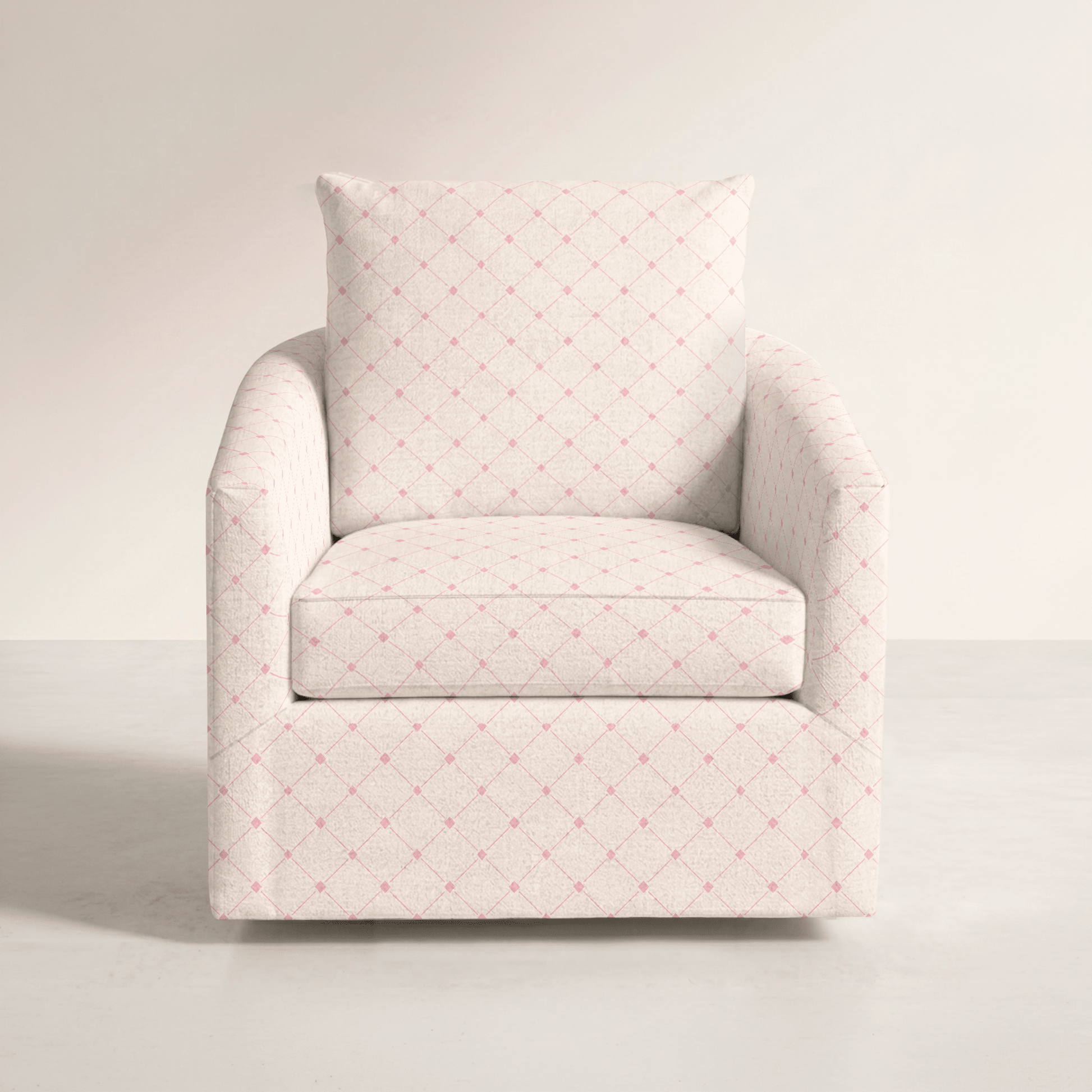 The Grace Chair in Bellagio Blush Linen Lattice - Lemon Park
