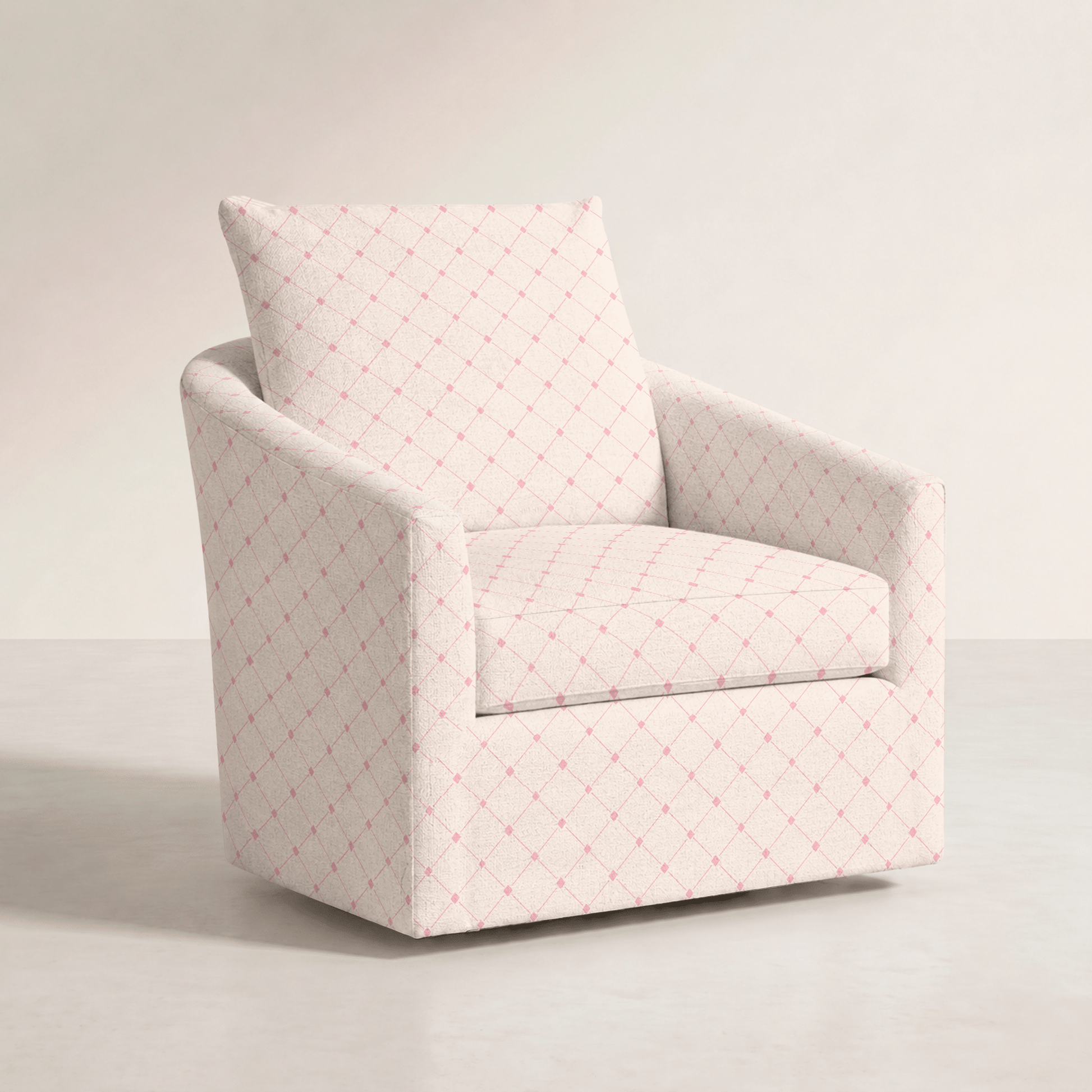 The Grace Chair in Bellagio Blush Linen Lattice - Lemon Park