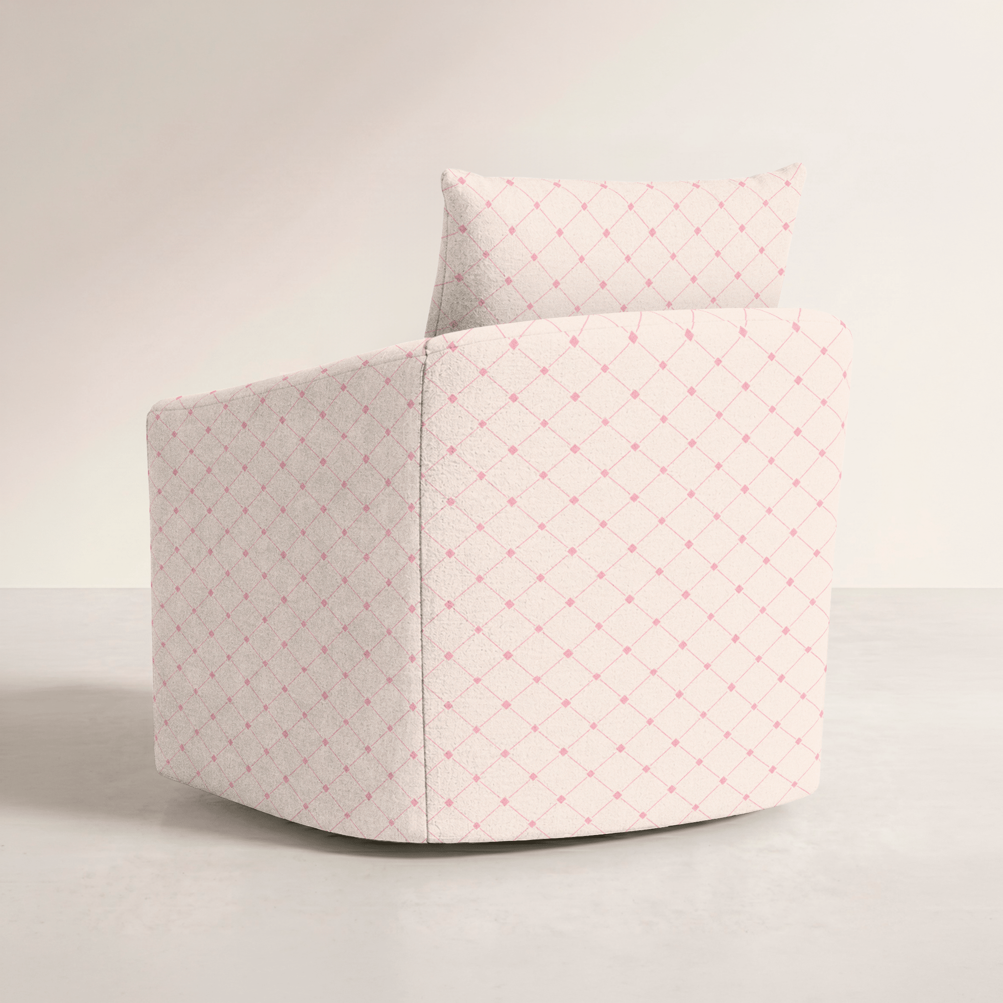 The Grace Chair in Bellagio Blush Linen Lattice - Lemon Park