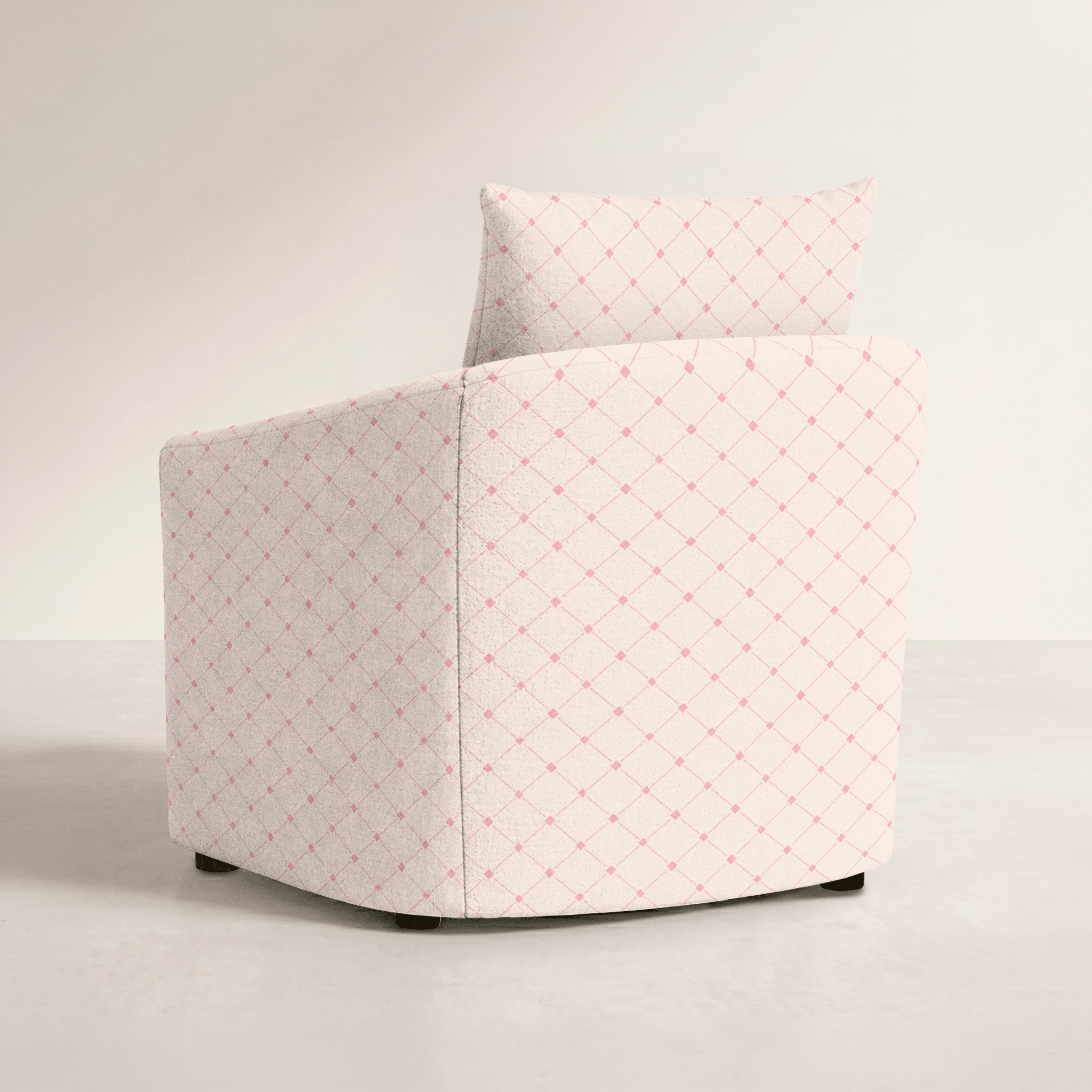 The Grace Chair in Bellagio Blush Linen Lattice - Lemon Park