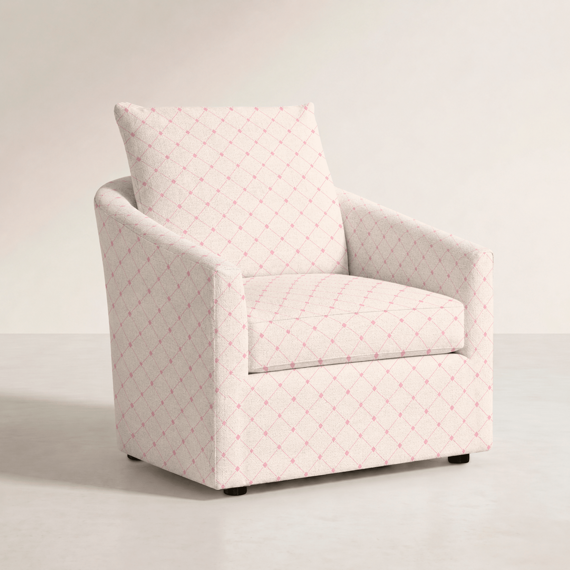 The Grace Chair in Bellagio Blush Linen Lattice - Lemon Park