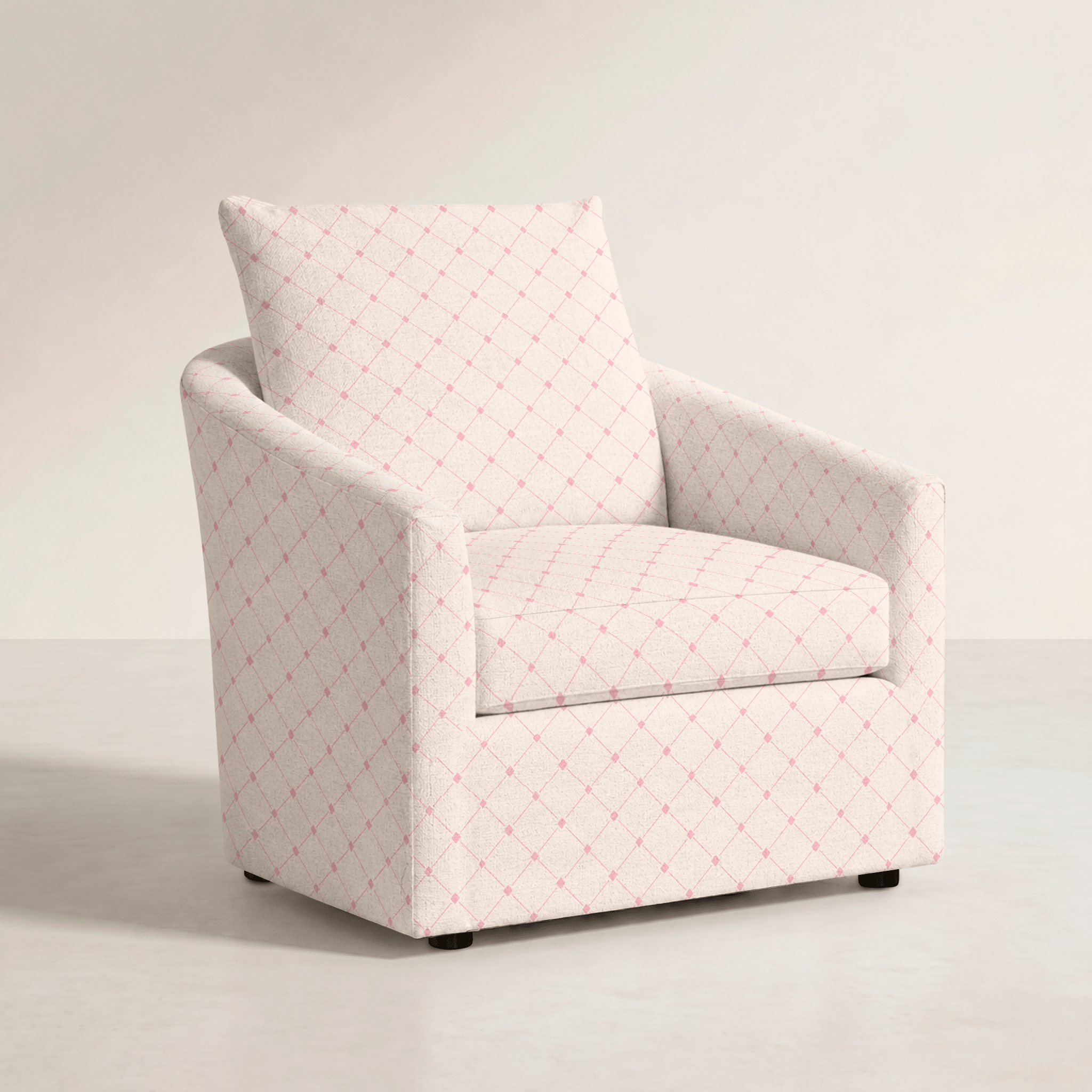 The Grace Chair in Bellagio Blush Linen Lattice - Lemon Park