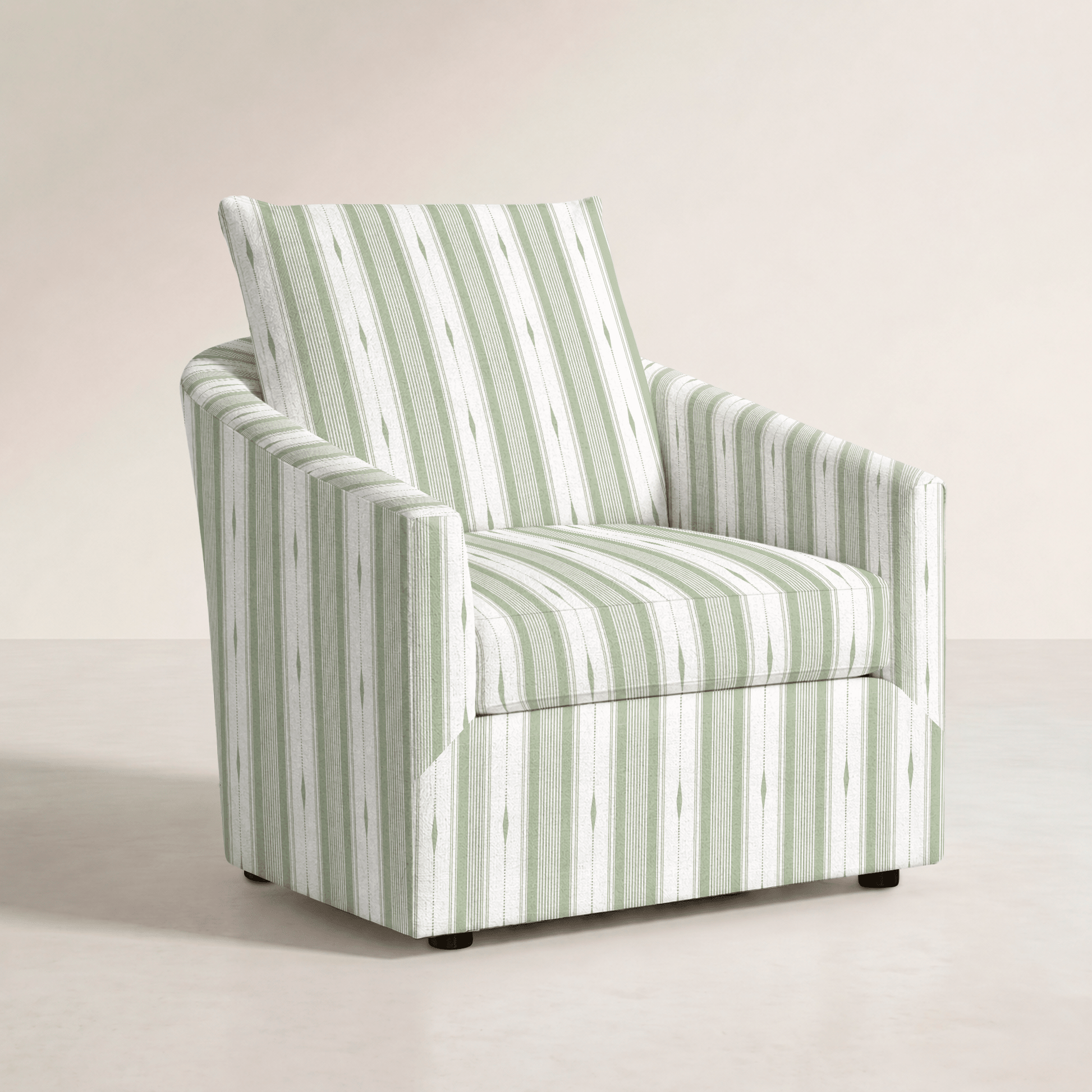 The Grace Chair in Blue Dresses Lemongrass Stripes - Lemon Park