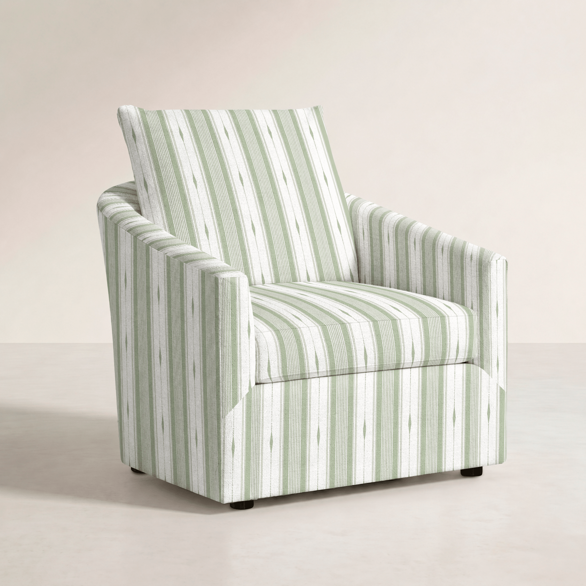 The Grace Chair in Blue Dresses Lemongrass Stripes - Lemon Park