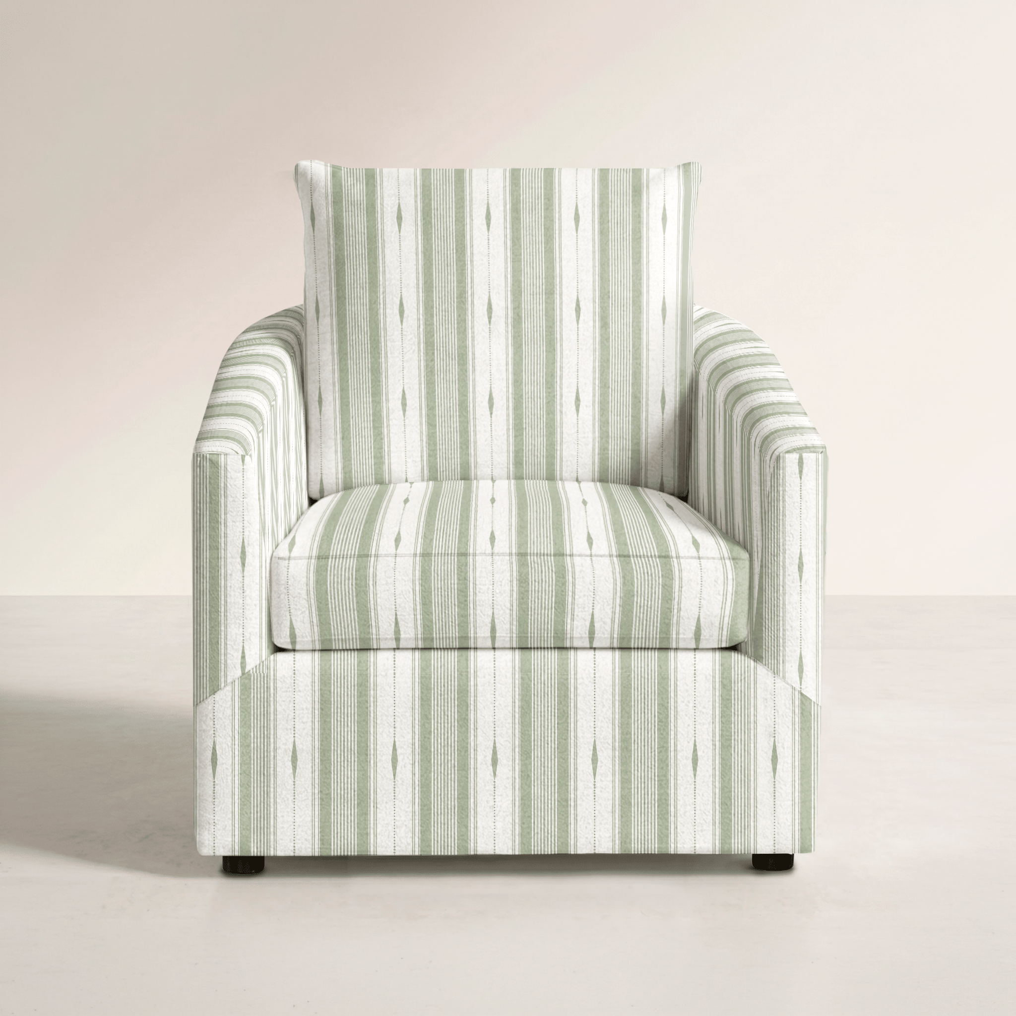The Grace Chair in Blue Dresses Lemongrass Stripes - Lemon Park
