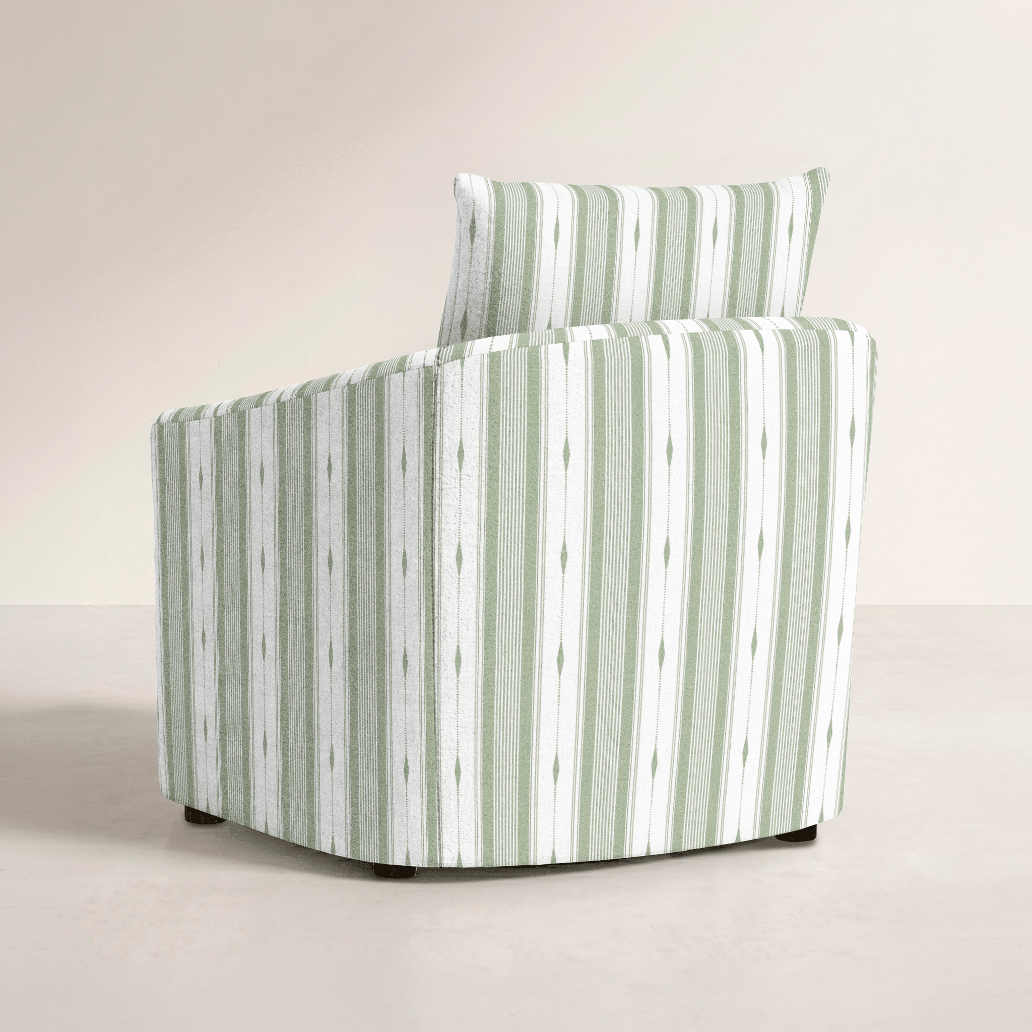 The Grace Chair in Blue Dresses Lemongrass Stripes - Lemon Park