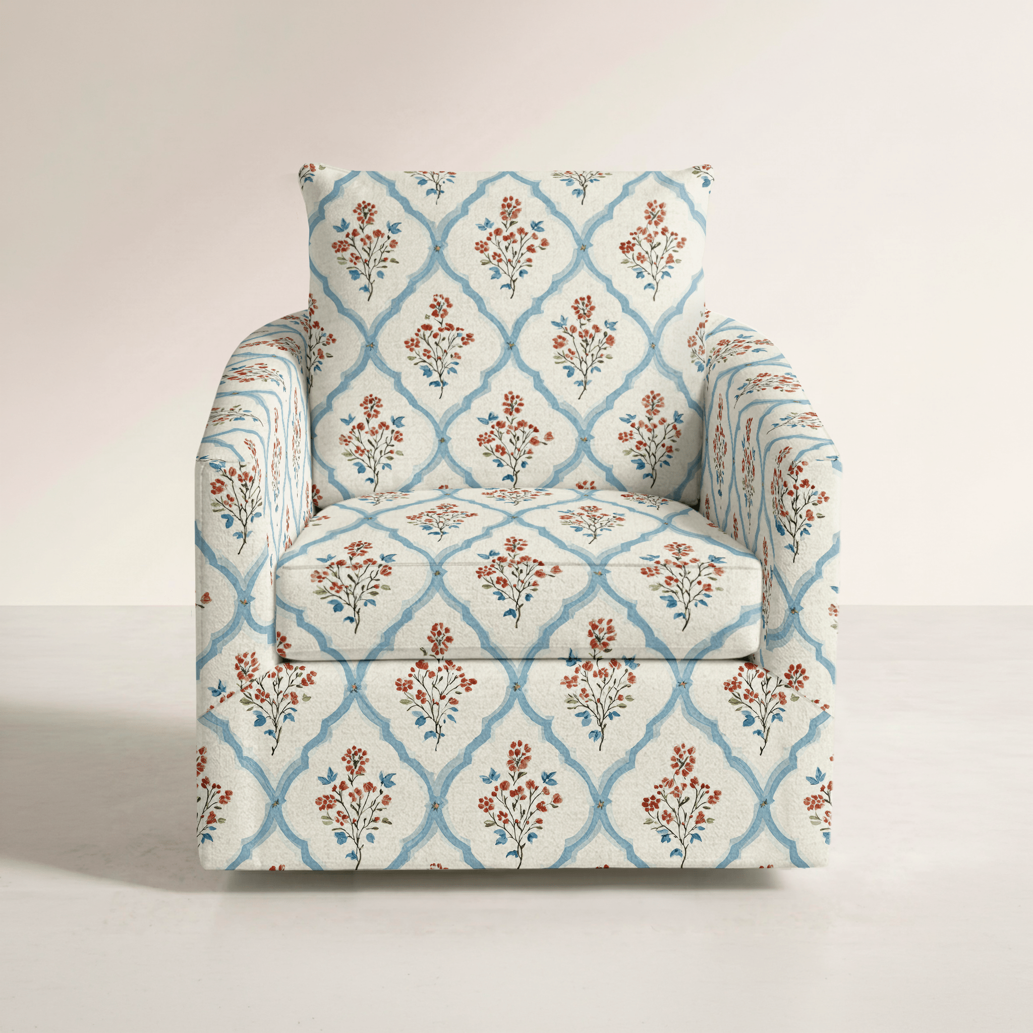 The Grace Chair in Chambray Tiles - Lemon Park
