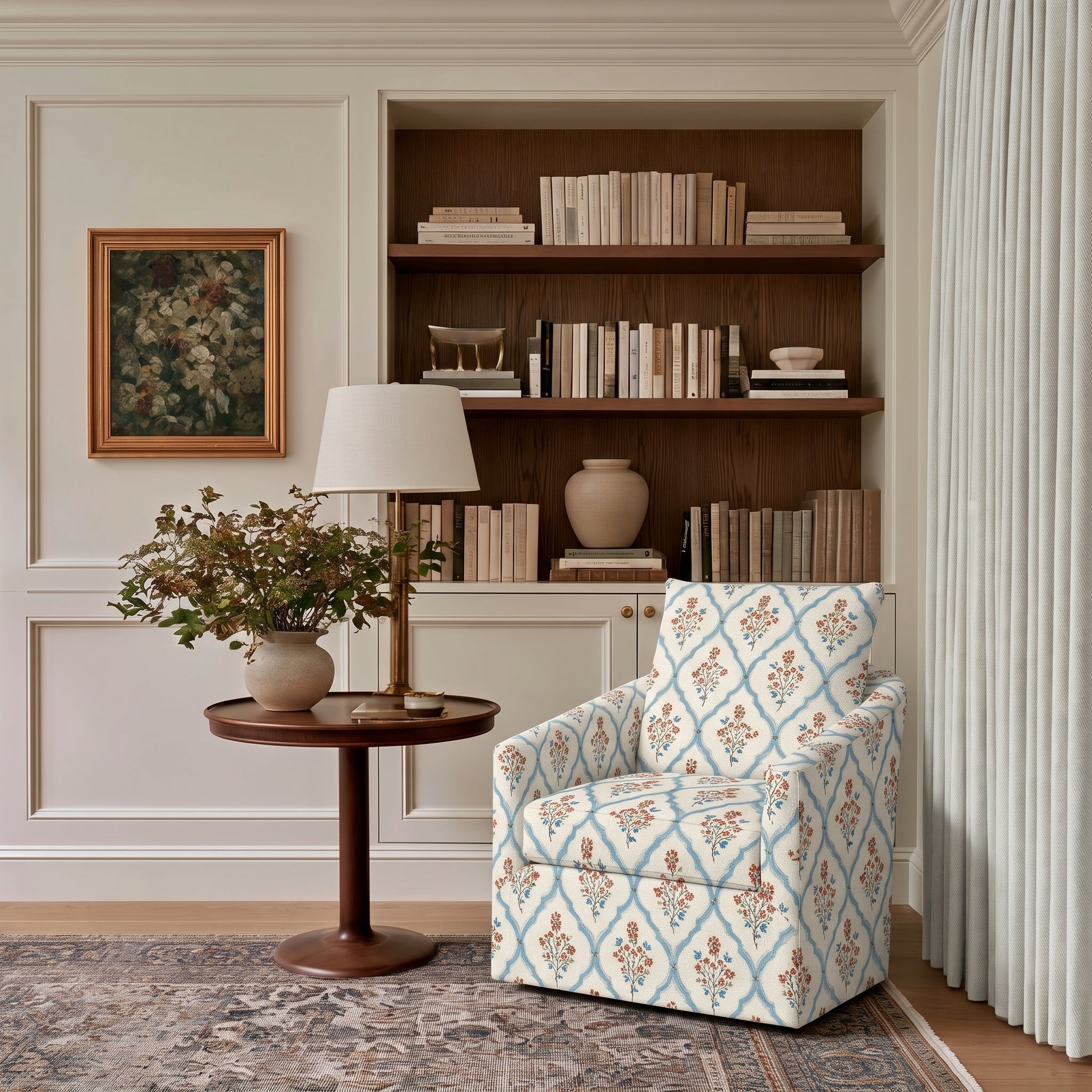 The Grace Chair in Chambray Tiles - Lemon Park