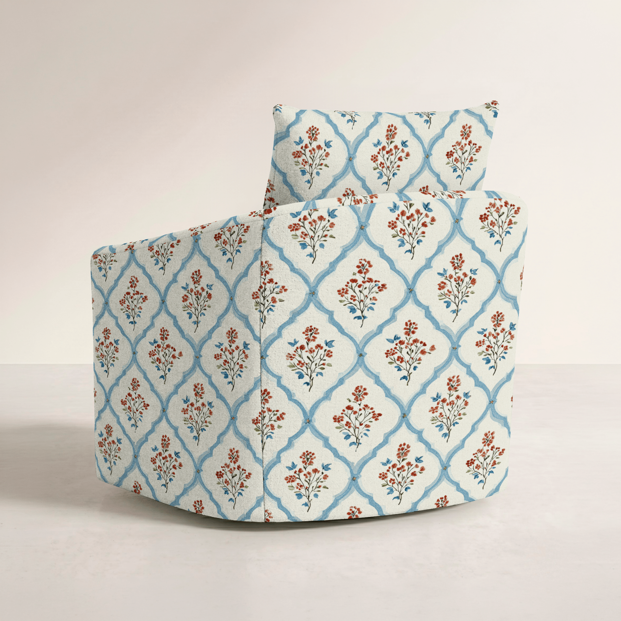 The Grace Chair in Chambray Tiles - Lemon Park