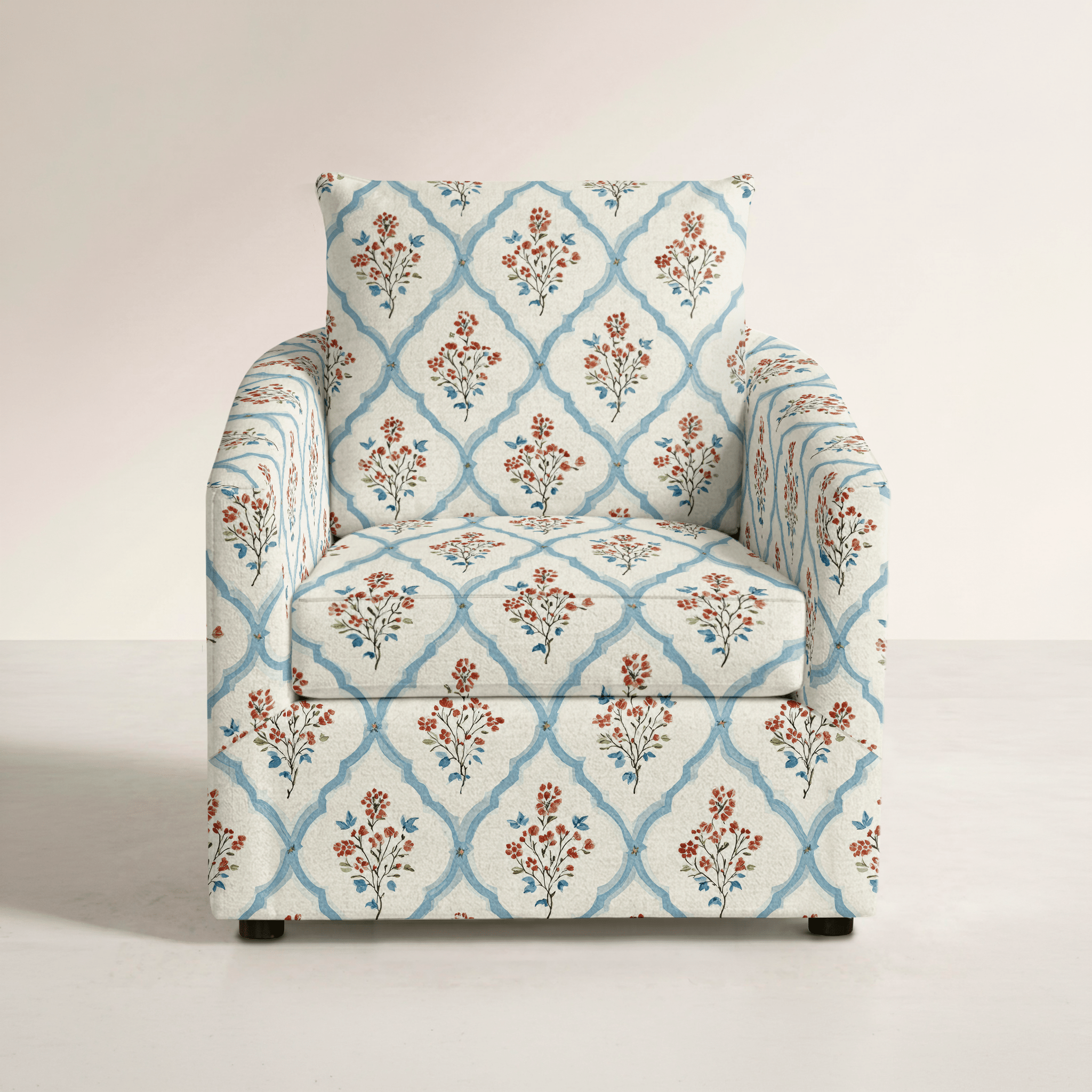 The Grace Chair in Chambray Tiles - Lemon Park